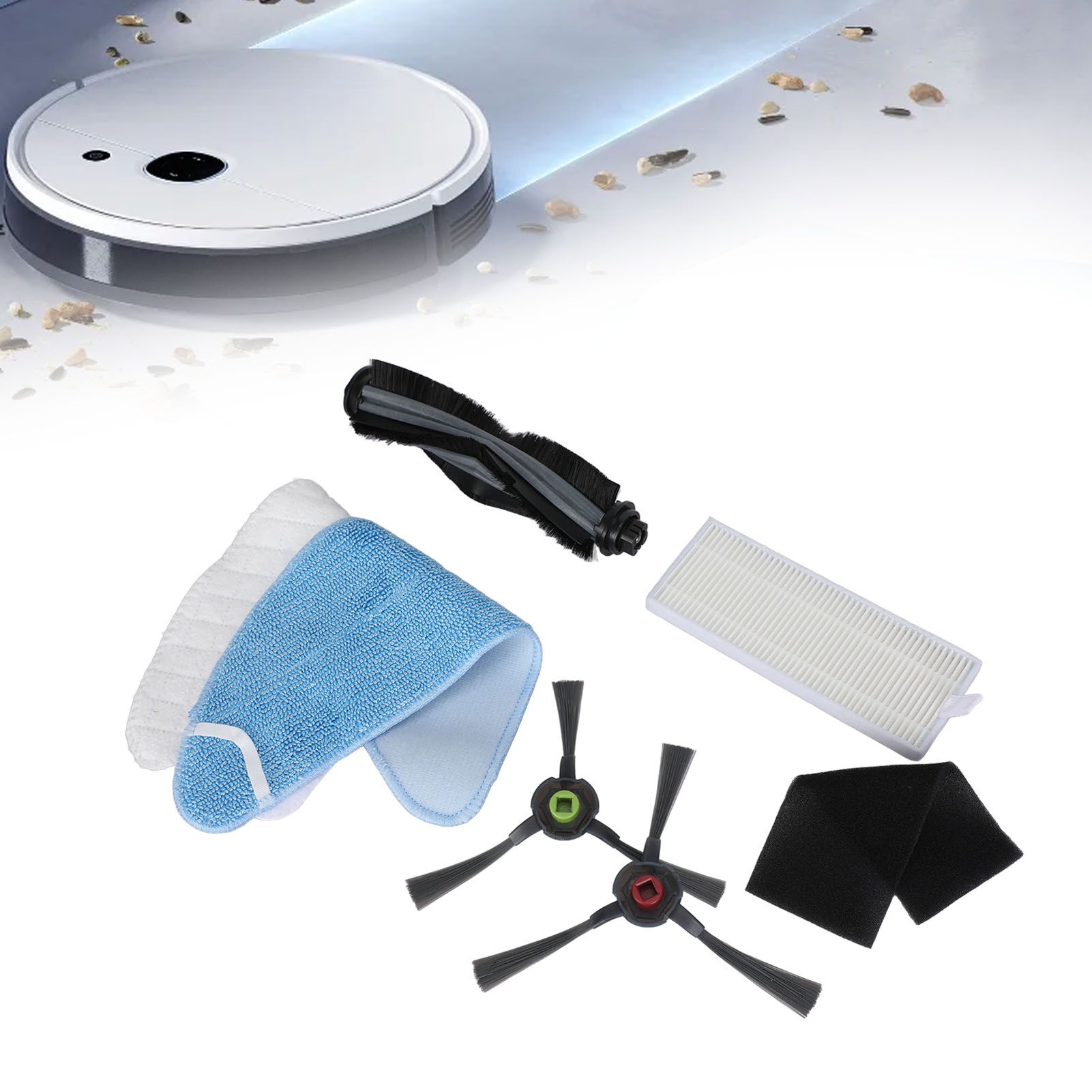 Sweeper Accessories Set Washable Mop Disposable Mop Rolling Brush Side Brush view 11