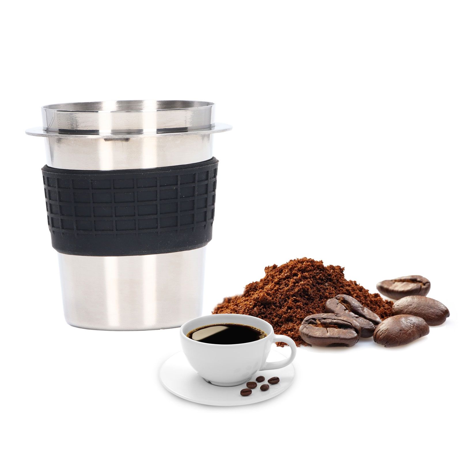 58mm Stainless Steel Coffee Dosing Cup Coffee Machine Handle Receiving Powder view 11
