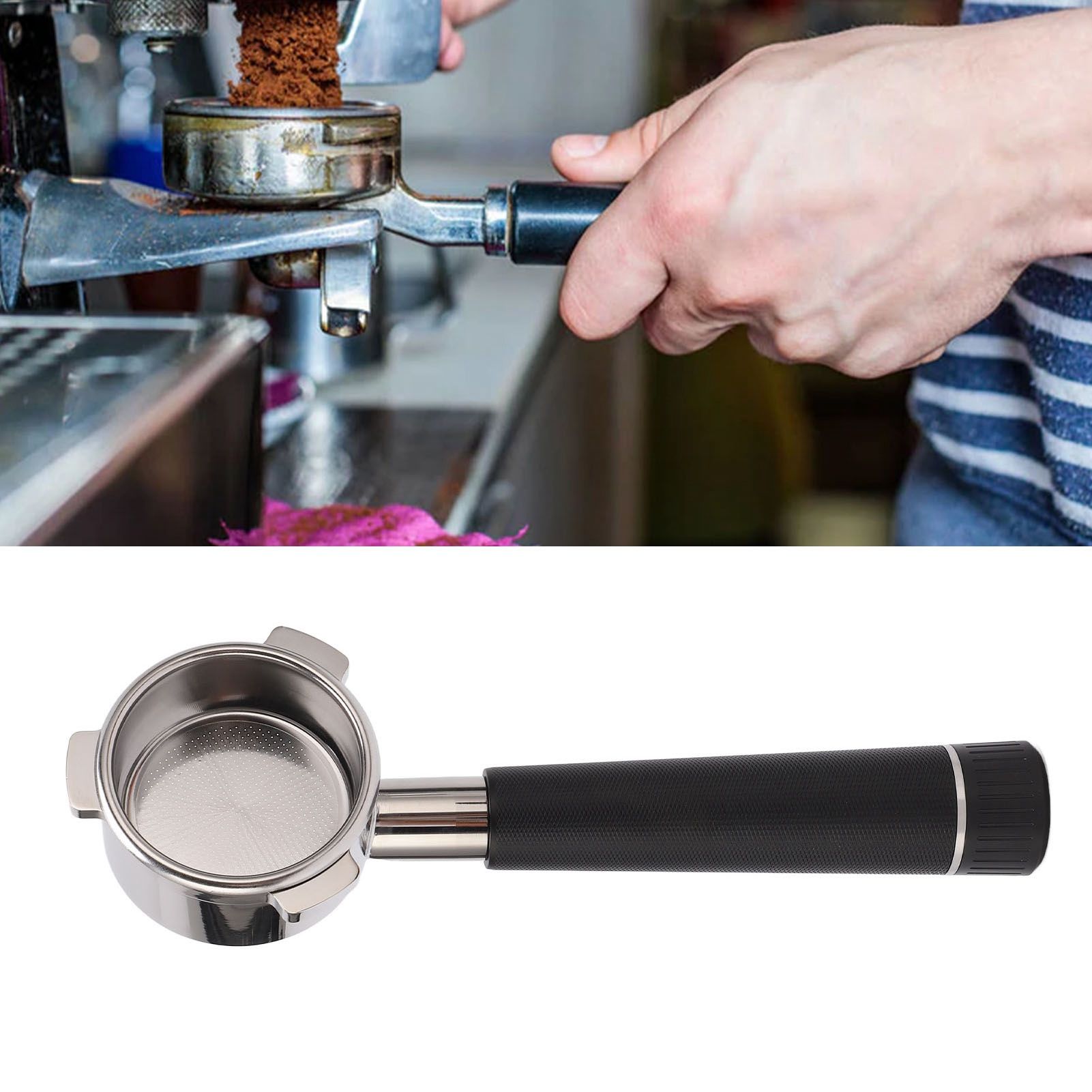Coffee Portafilter Stainless Steel Bottomless 54mm 3 Ears Coffee Machine view 11