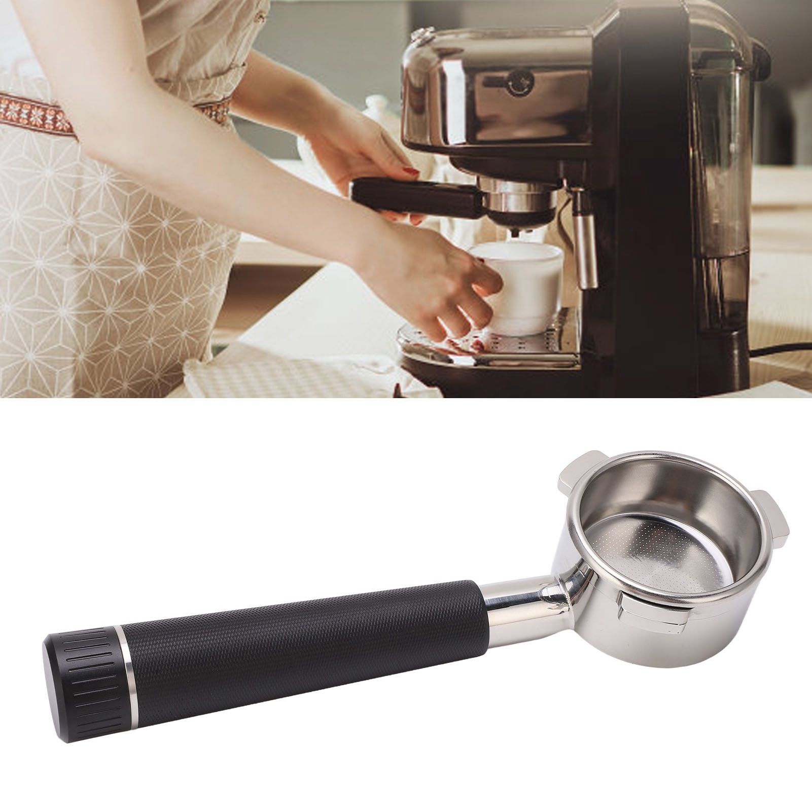 Coffee Portafilter Stainless Steel Bottomless 54mm 3 Ears Coffee Machine view 12