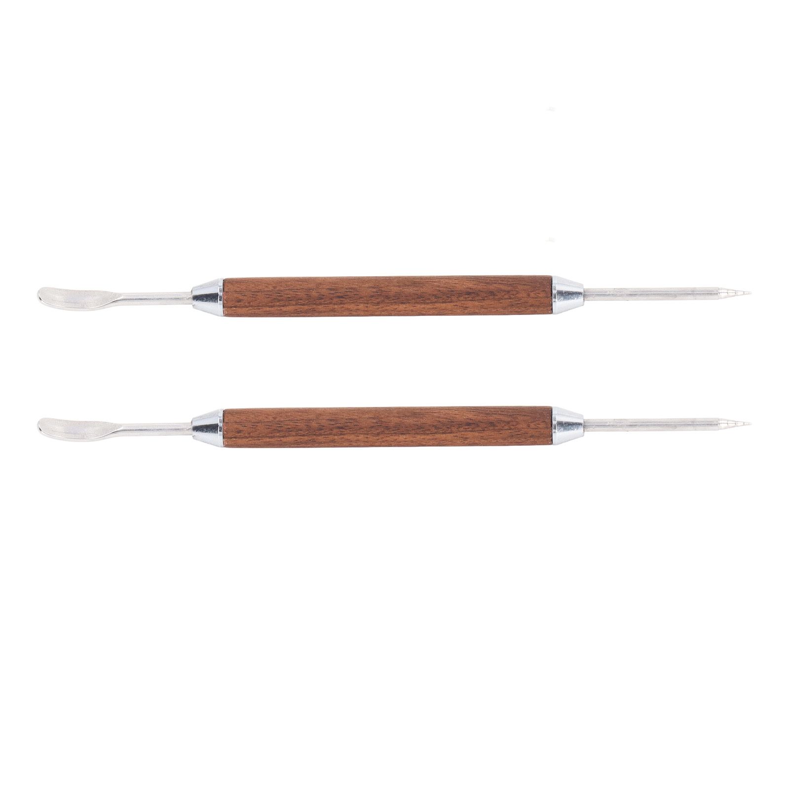 2PCS Coffee Art Pen Wooden Handle Stainless Steel Coffee Fancy Stitch Needle view 4