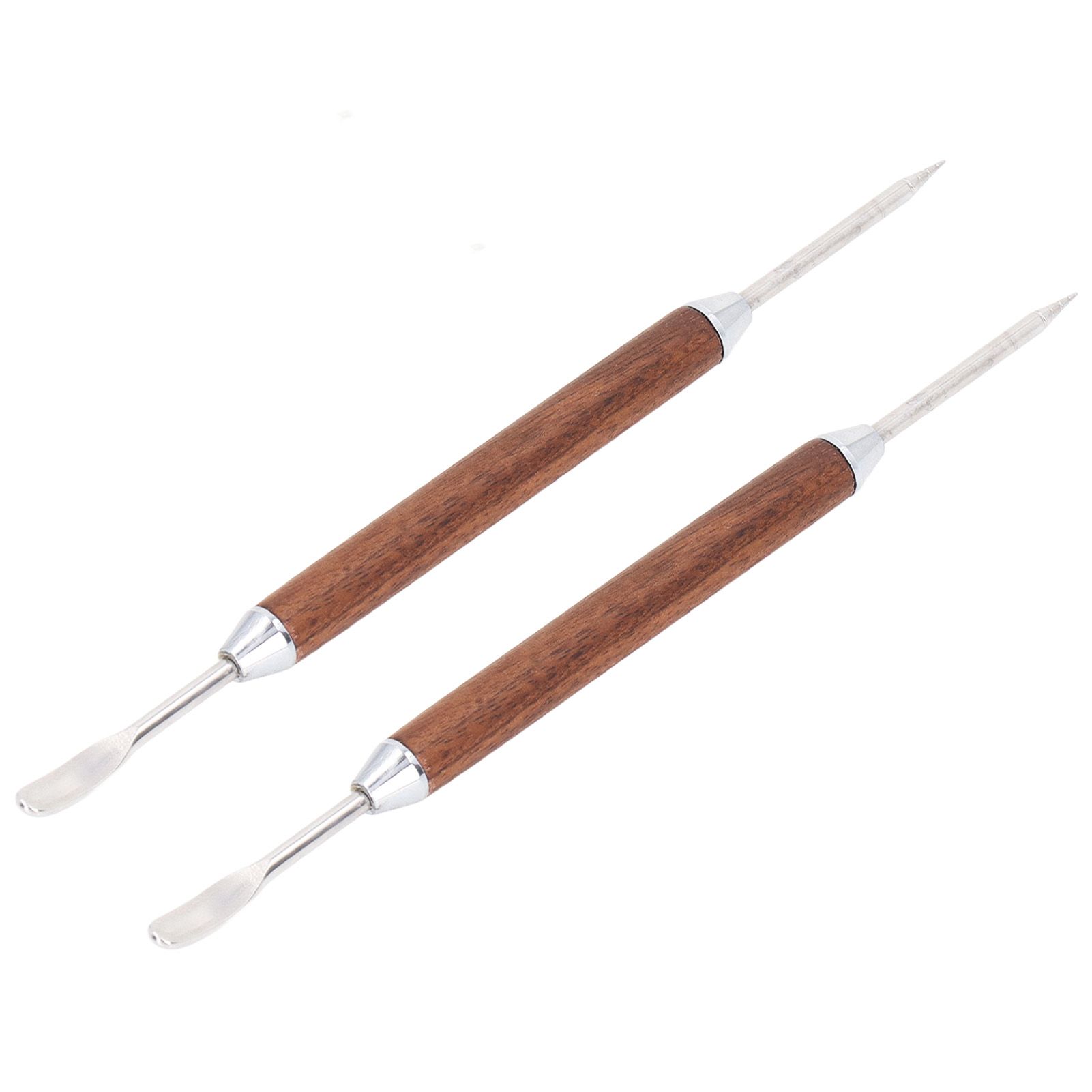2PCS Coffee Art Pen Wooden Handle Stainless Steel Coffee Fancy Stitch Needle view 5