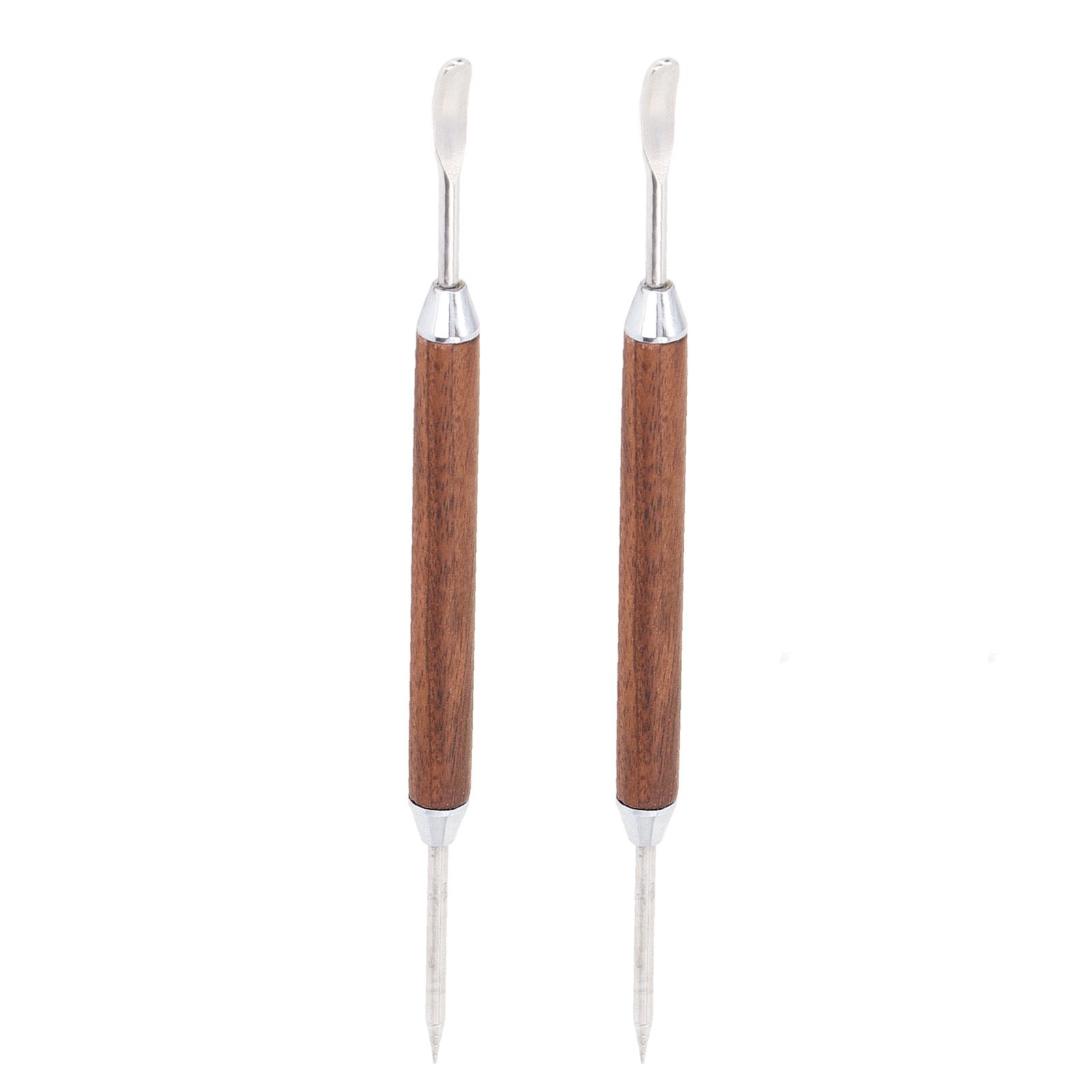 2PCS Coffee Art Pen Wooden Handle Stainless Steel Coffee Fancy Stitch Needle view 6