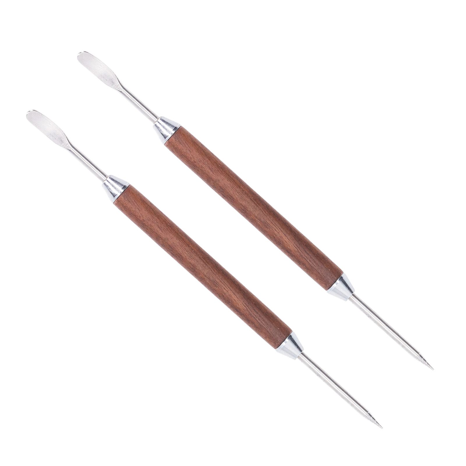 2PCS Coffee Art Pen Wooden Handle Stainless Steel Coffee Fancy Stitch Needle view 8