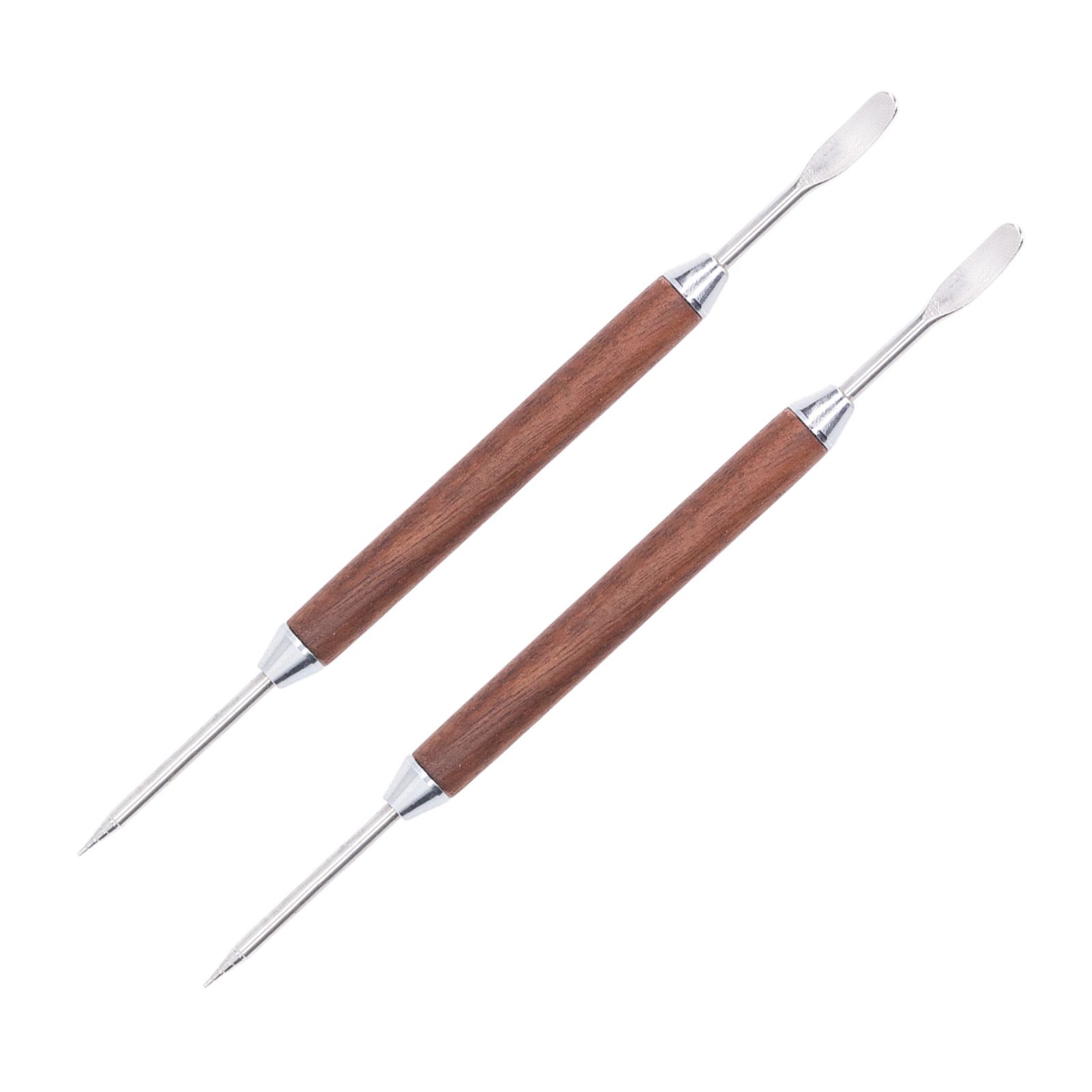 2PCS Coffee Art Pen Wooden Handle Stainless Steel Coffee Fancy Stitch Needle view 9