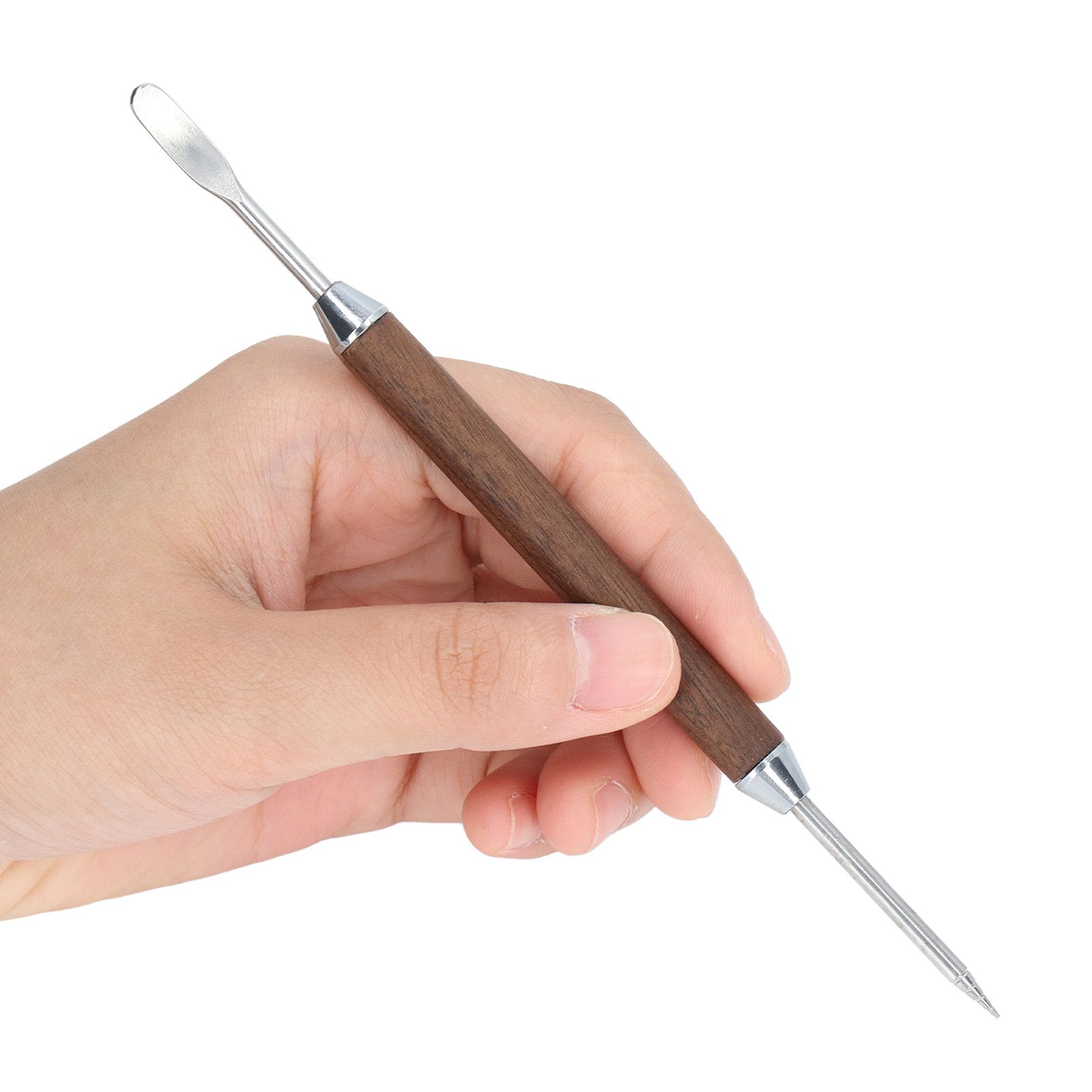 2PCS Coffee Art Pen Wooden Handle Stainless Steel Coffee Fancy Stitch Needle view 13