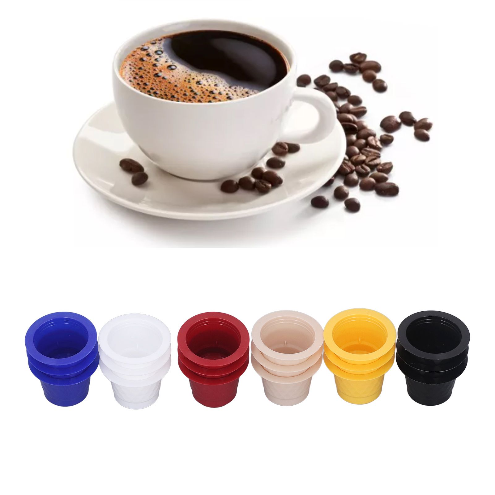 60pcs Refillable Disposable Coffee Capsule Cup Bottom Sealing Aluminum Film view 12