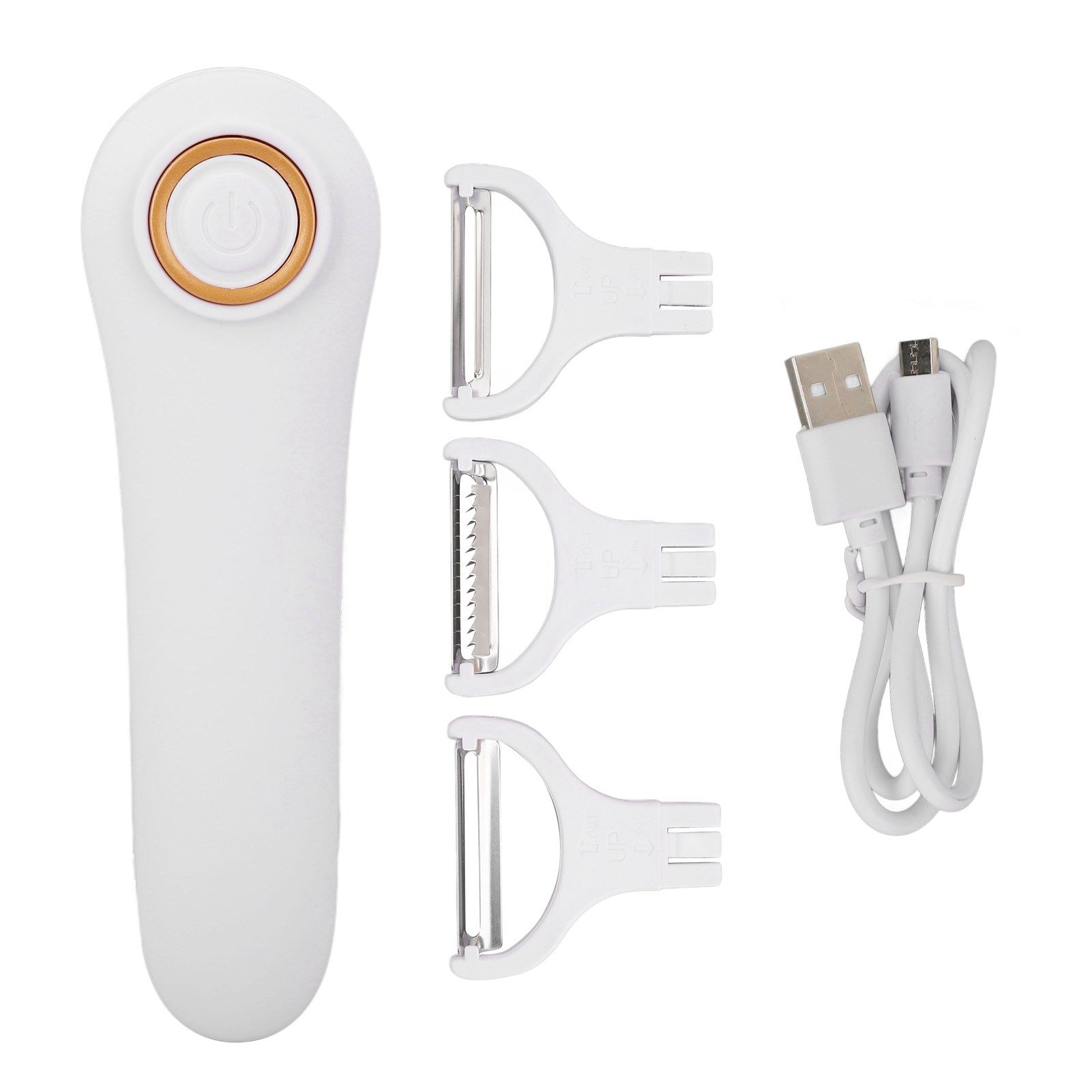 Electric Peeler Handheld USB Rechargeable Fruit Vegetables Peeler with 3