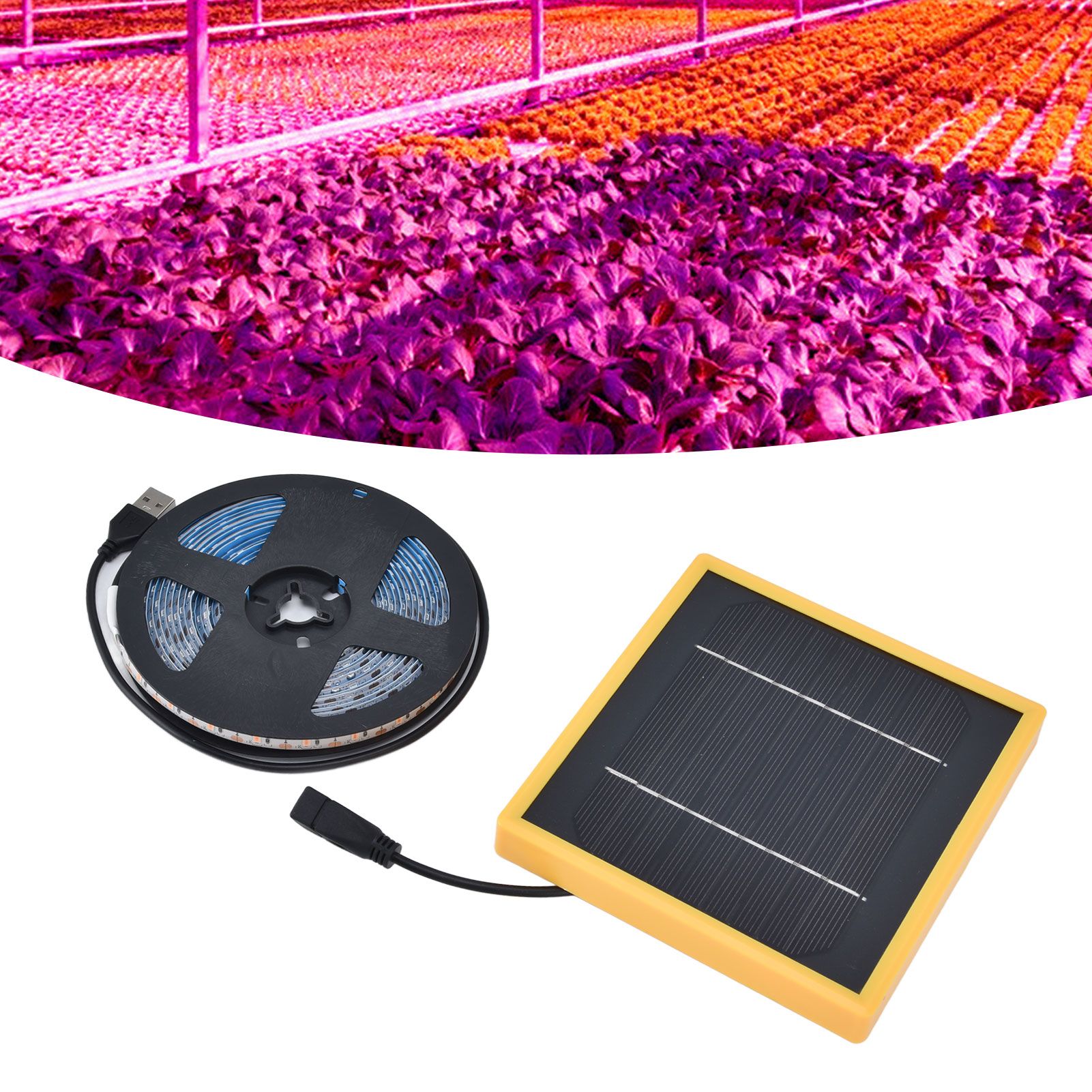 Solar Plant Grow Light Strip Solar Power Full Spectrum 5W LED High Luminous view 12