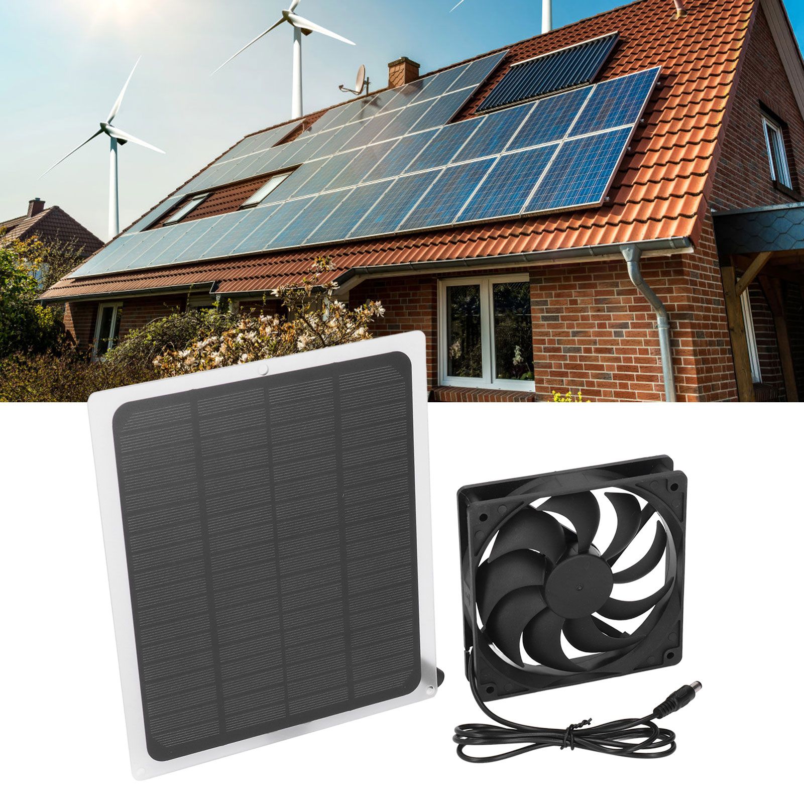 Solar Exhaust Fan Energy Saving Portable 5W 5V Solar Exhaust Fan for Camping view 11