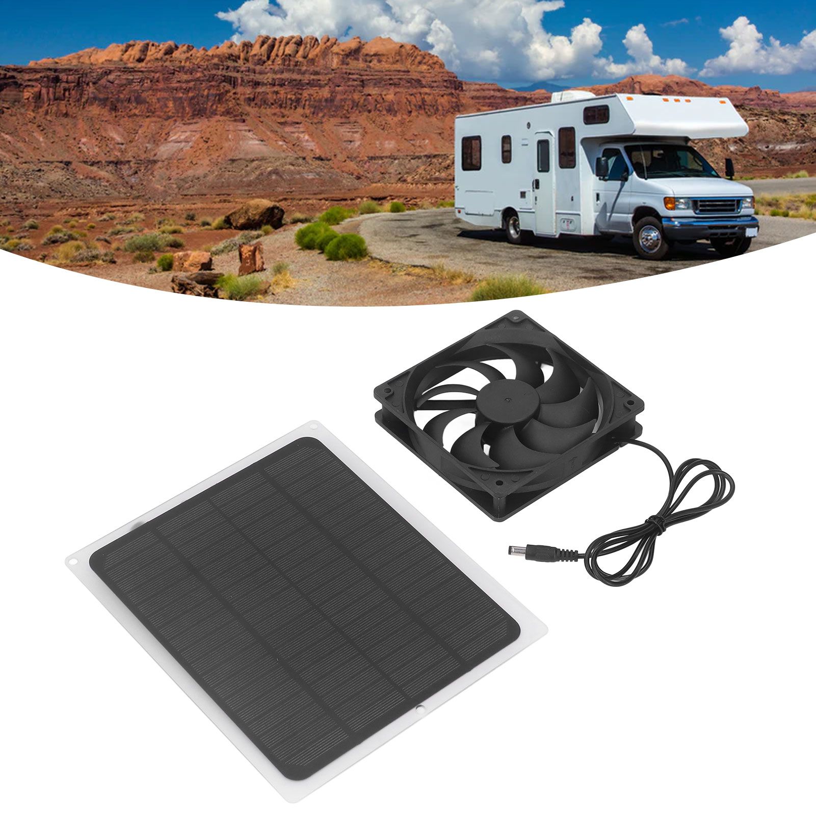 Solar Exhaust Fan Energy Saving Portable 5W 5V Solar Exhaust Fan for Camping view 12