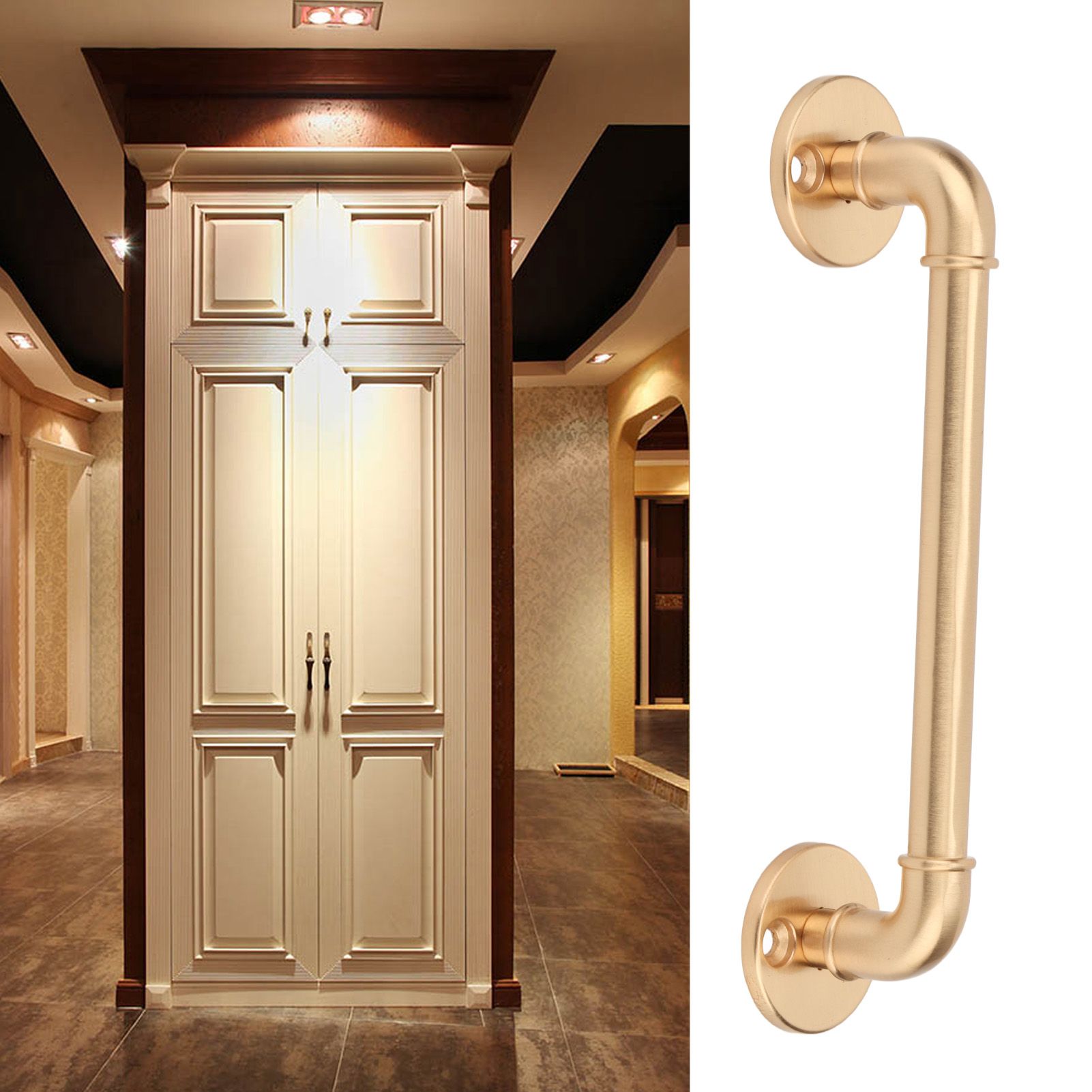 Gate Pull Handle Zinc Alloy Retro Round Base Furniture Hardware for Door view 11