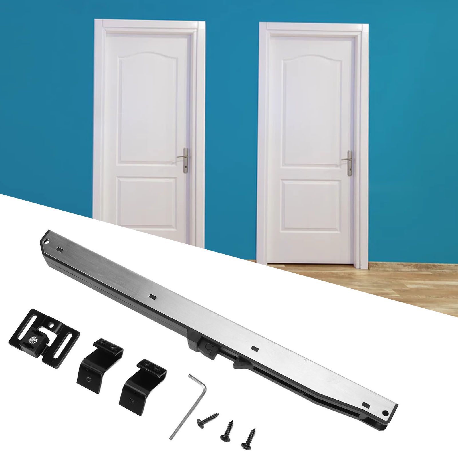 Barn Door Soft Close Mechanism Stainless Steel POM Spring Buffer Damper Punch view 12