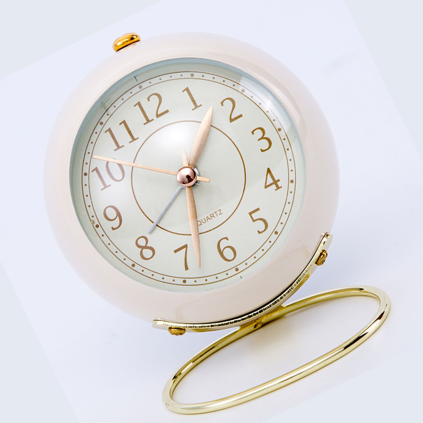 European Style Metal Clock Ingenious Mute Round Children Electronic Quartz view 3