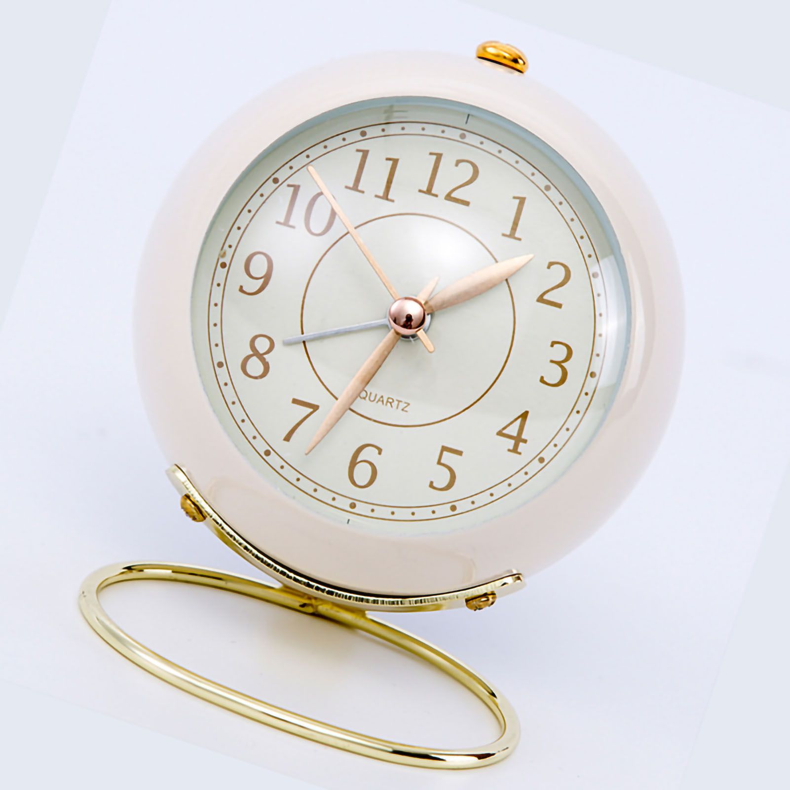 European Style Metal Clock Ingenious Mute Round Children Electronic Quartz view 4