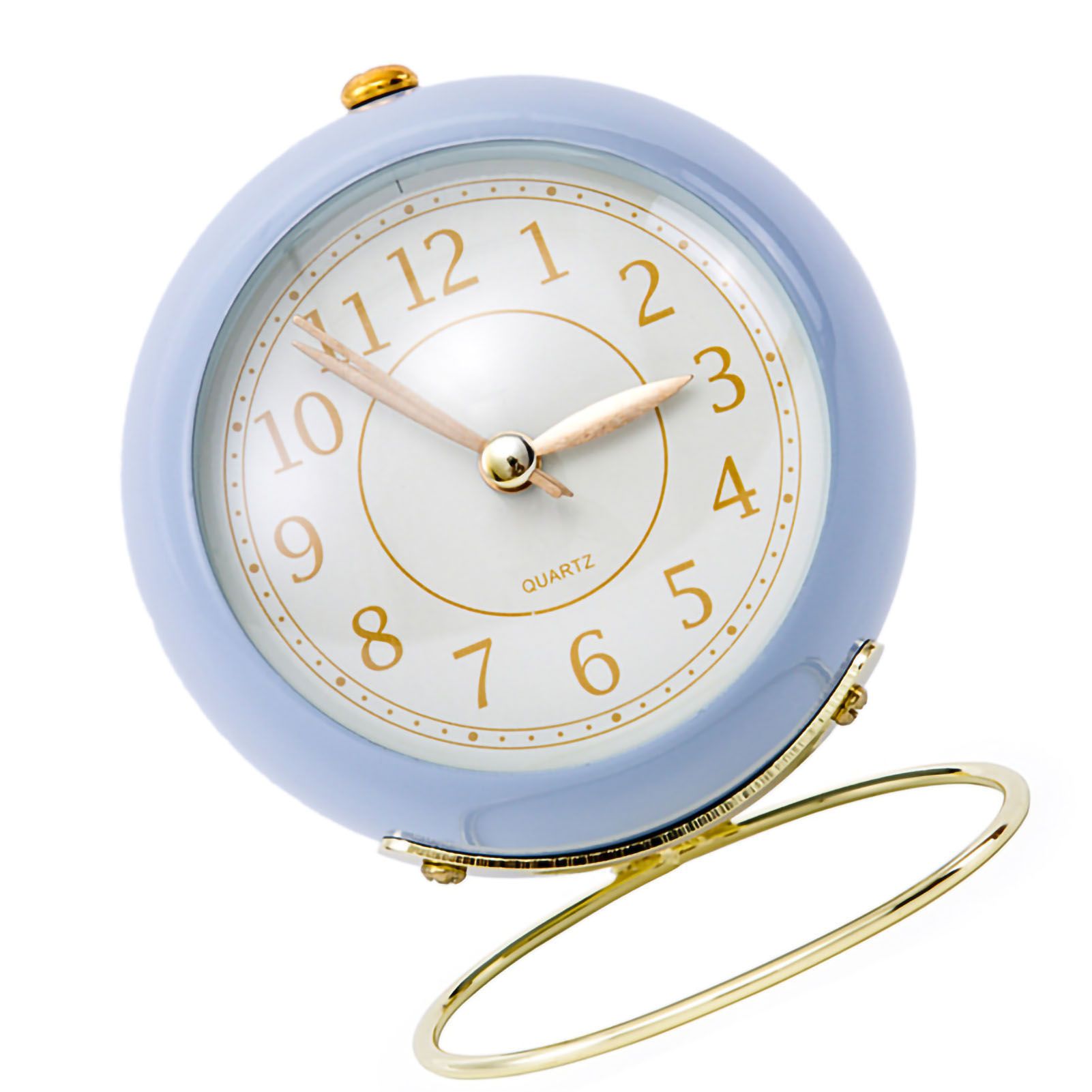 European Style Metal Clock Ingenious Mute Round Children Electronic Quartz view 4