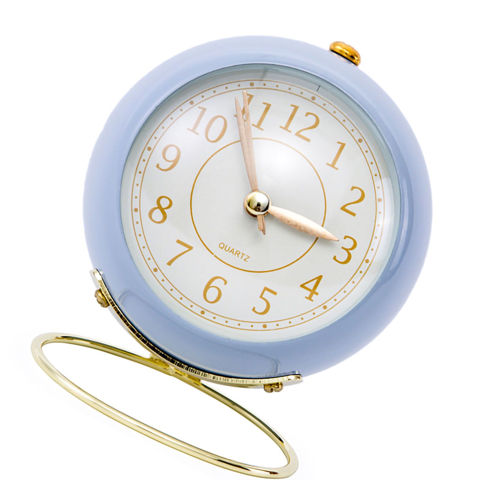European Style Metal Clock Ingenious Mute Round Children Electronic Quartz view 5