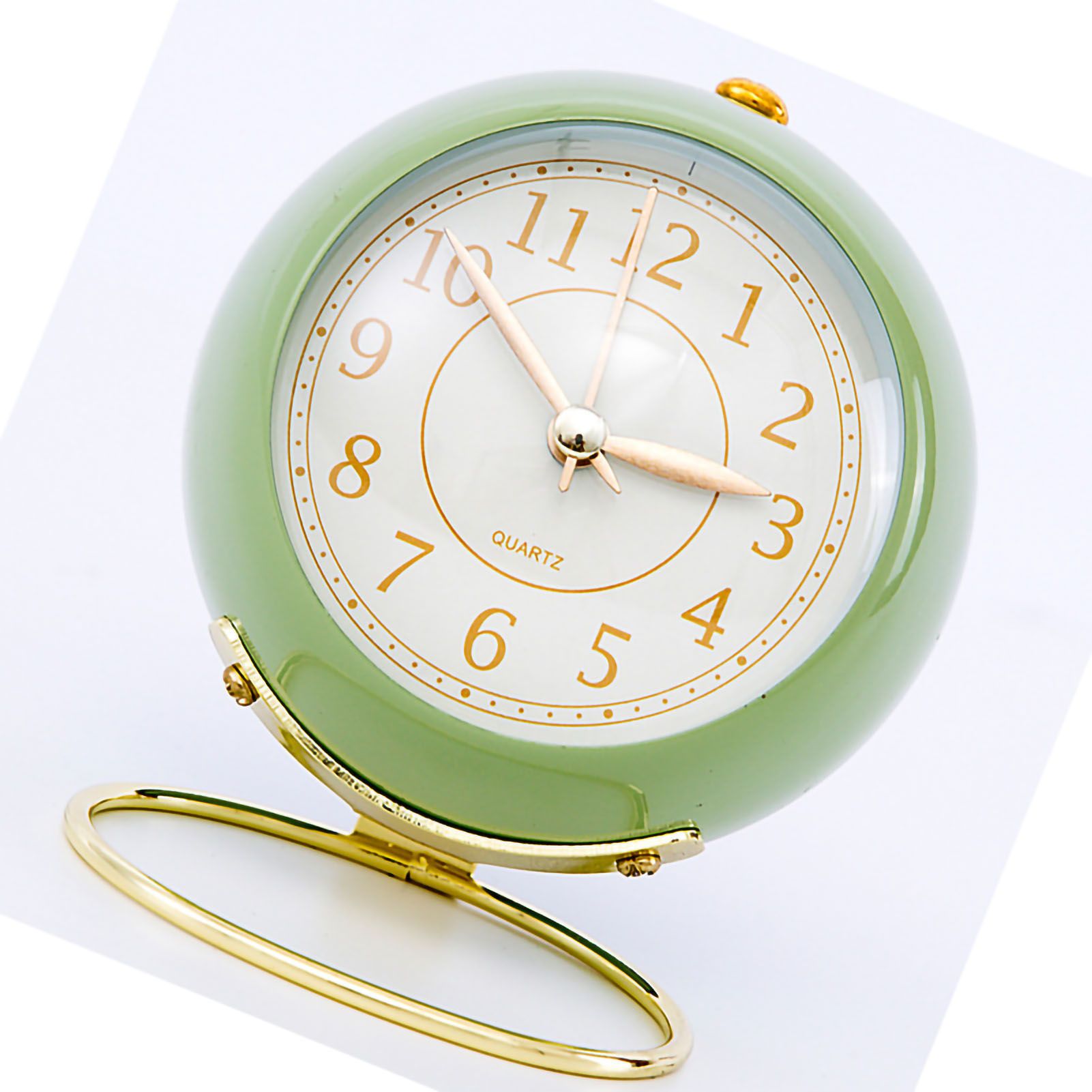 European Style Metal Clock Ingenious Mute Round Children Electronic Quartz view 2