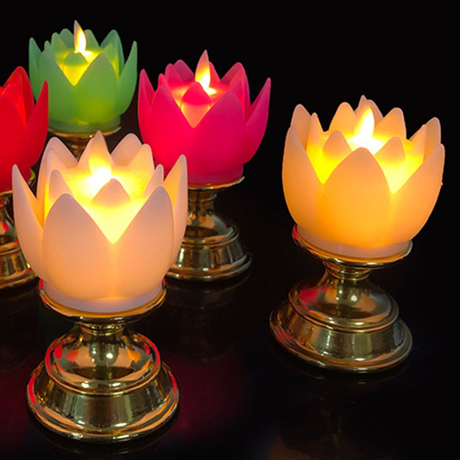 LED Lotus Lamp Colorful LED Soft Natural Light Lifelike Safe Odorless Durable view 4