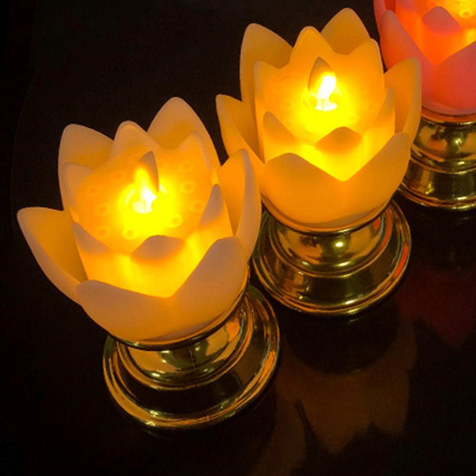LED Lotus Lamp Colorful LED Soft Natural Light Lifelike Safe Odorless Durable view 5