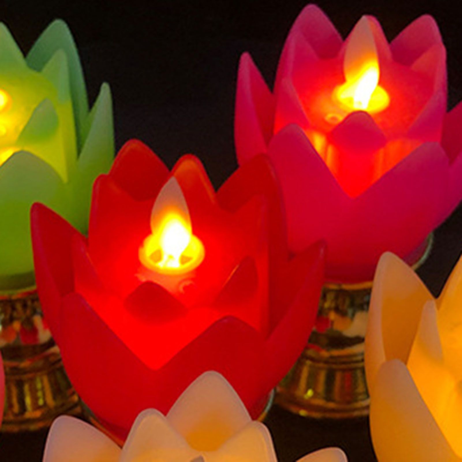 LED Lotus Lamp Colorful LED Soft Natural Light Lifelike Safe Odorless Durable view 3
