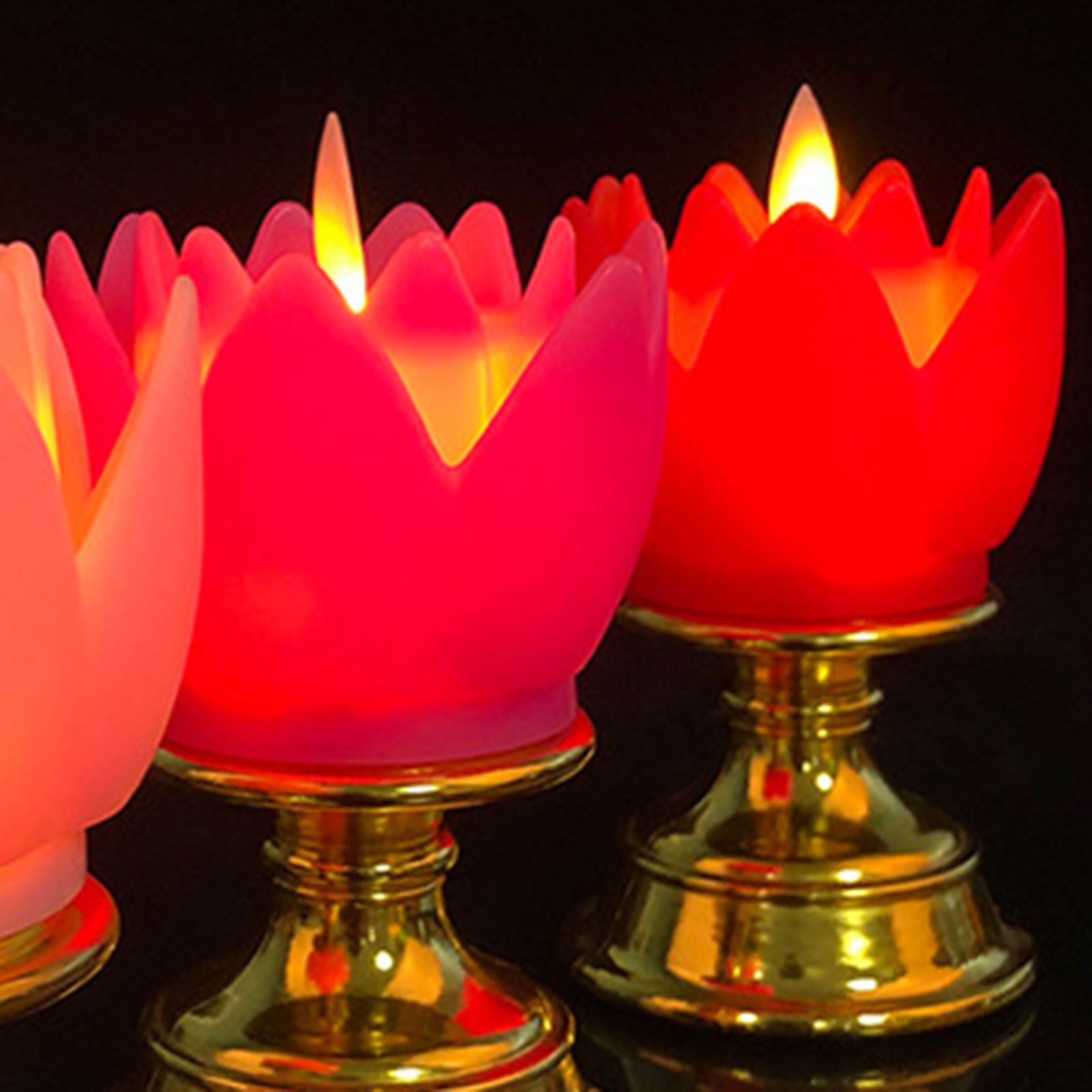 LED Lotus Lamp Colorful LED Soft Natural Light Lifelike Safe Odorless Durable view 6