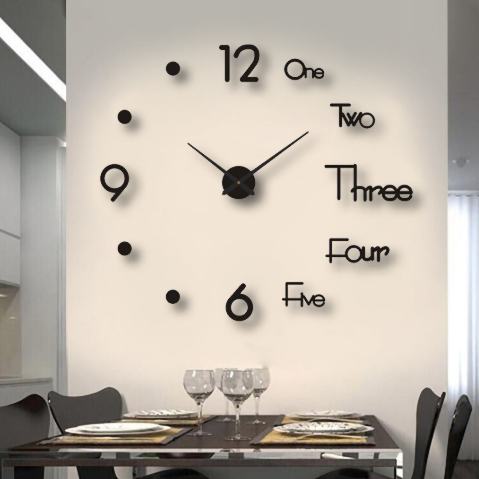 Night Light Wall Clock Frameless Decorative Luminous Silent Clock for Living — image 1