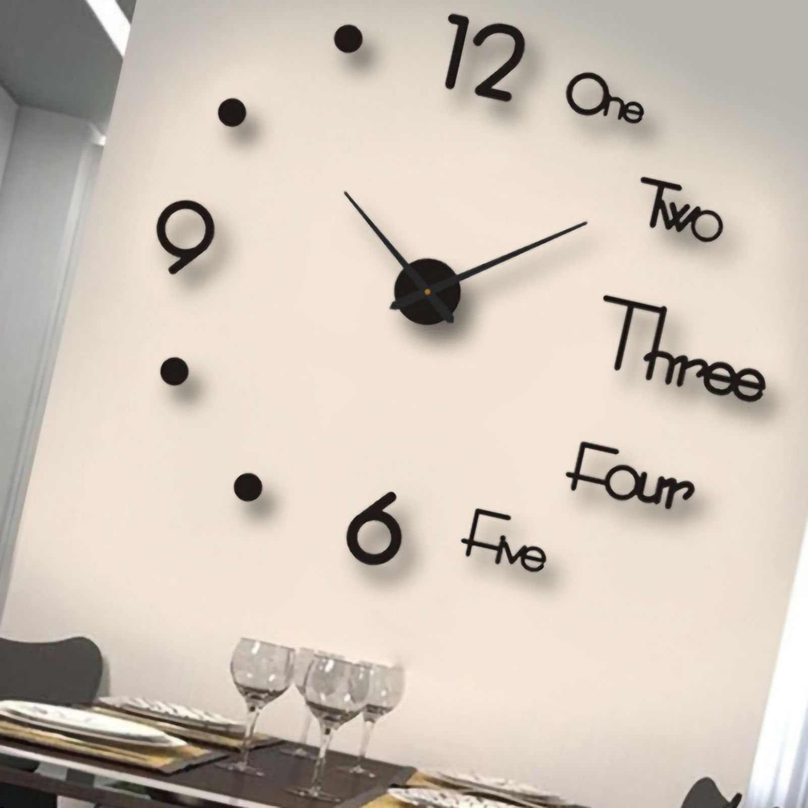 Night Light Wall Clock Frameless Decorative Luminous Silent Clock for Living view 3