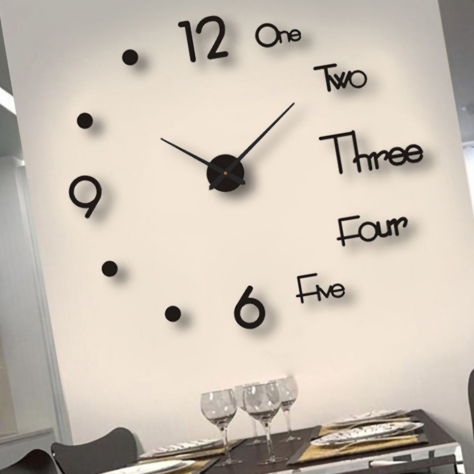 Night Light Wall Clock Frameless Decorative Luminous Silent Clock for Living view 4