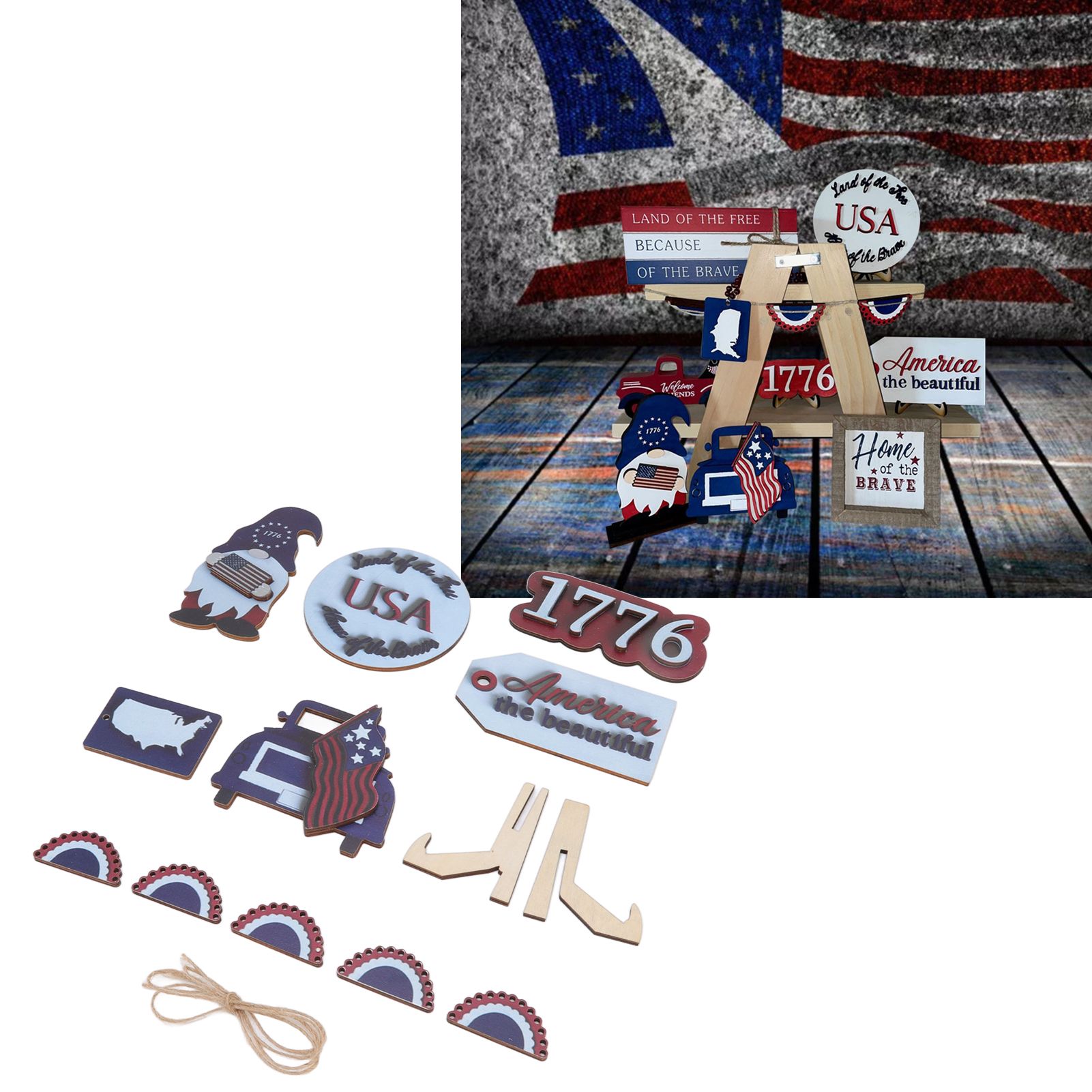 Independence Day Wooden Decoration Beautifully Designed Vibrant Colour Sturdy view 11