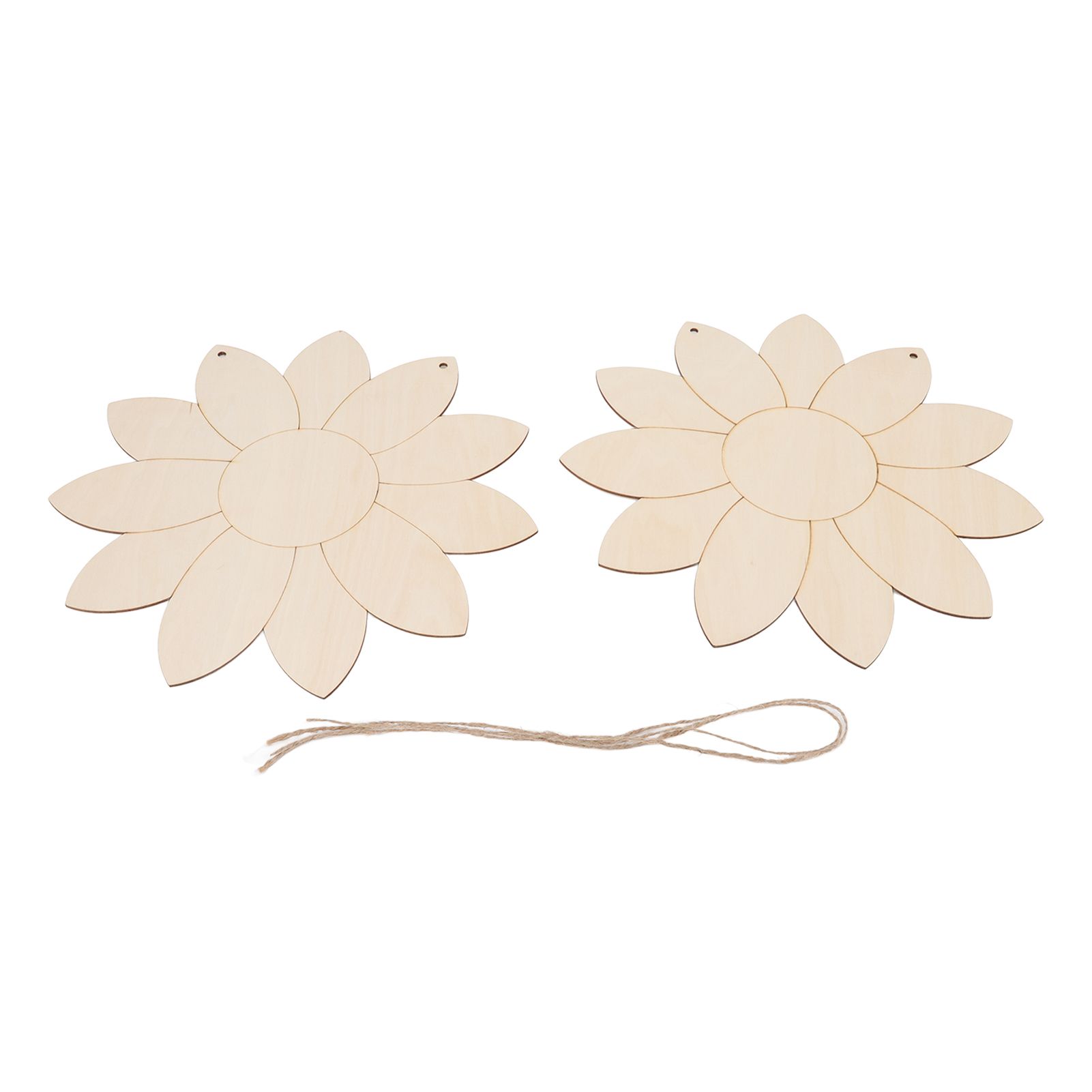 2pcs Wooden Flower Cutouts DIY Lotus Shape Unfinished Wooden Cutouts Home view 3