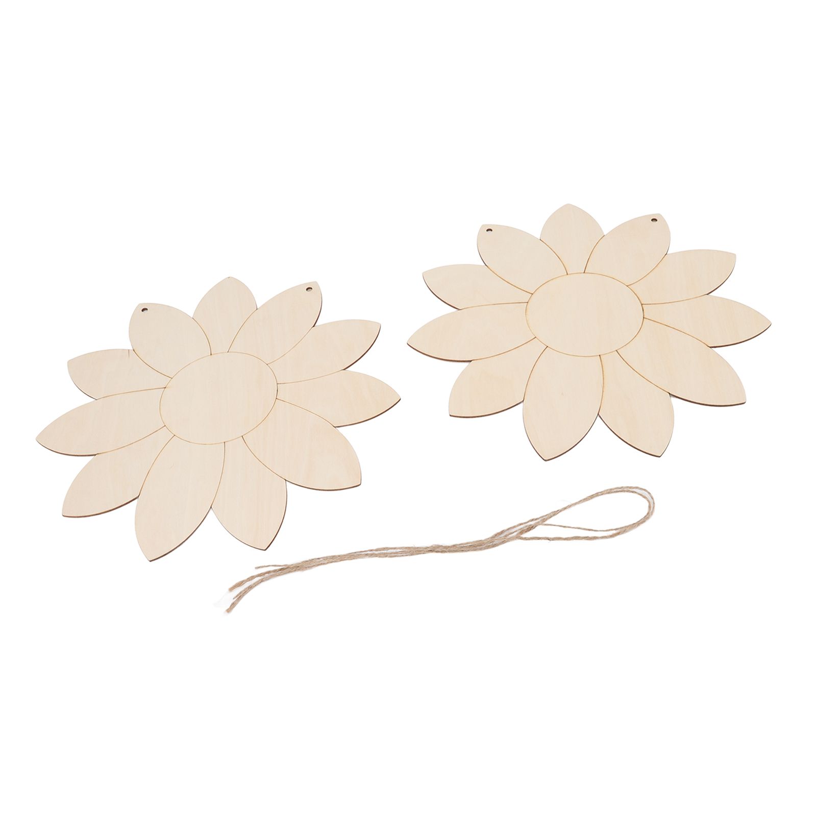 2pcs Wooden Flower Cutouts DIY Lotus Shape Unfinished Wooden Cutouts Home view 4