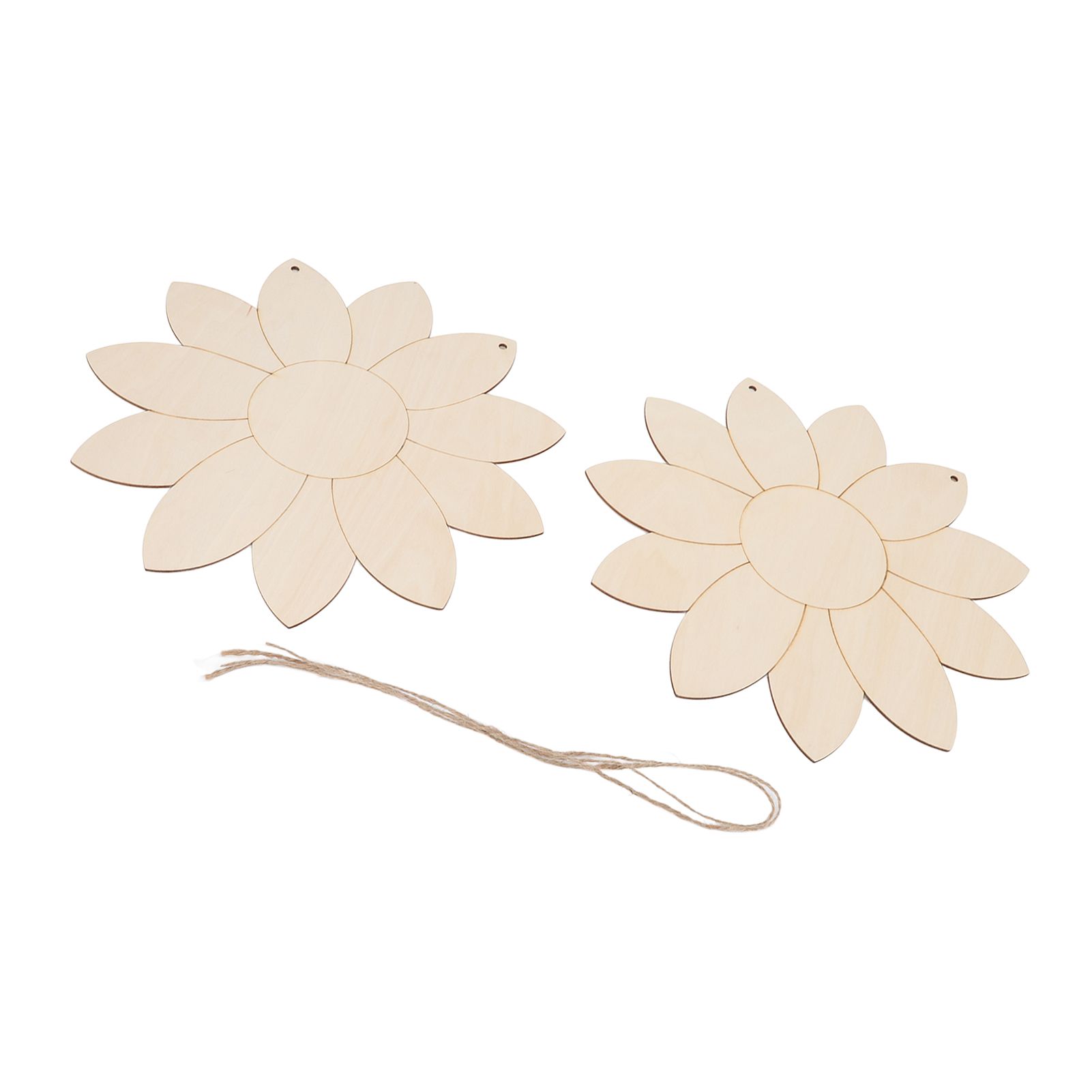 2pcs Wooden Flower Cutouts DIY Lotus Shape Unfinished Wooden Cutouts Home view 5