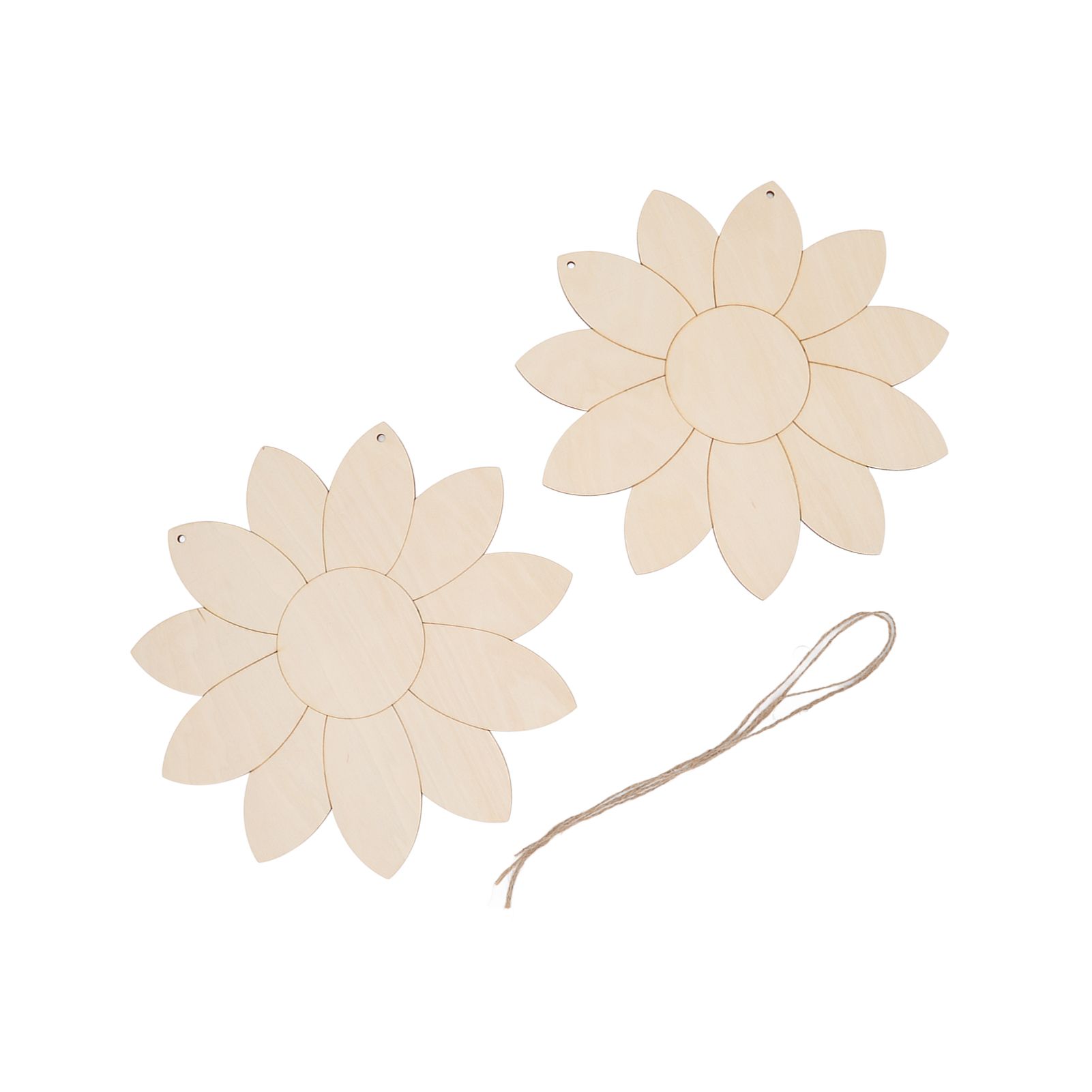 2pcs Wooden Flower Cutouts DIY Lotus Shape Unfinished Wooden Cutouts Home view 6