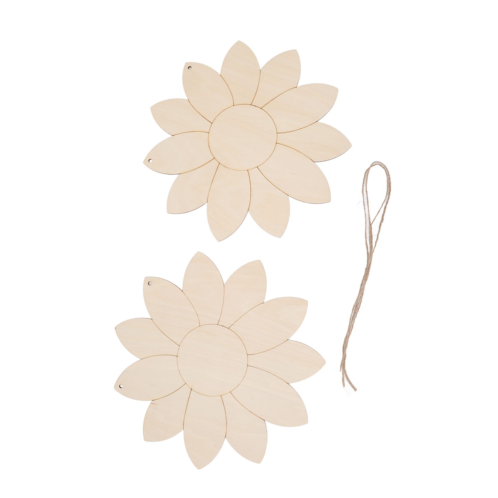 2pcs Wooden Flower Cutouts DIY Lotus Shape Unfinished Wooden Cutouts Home view 7
