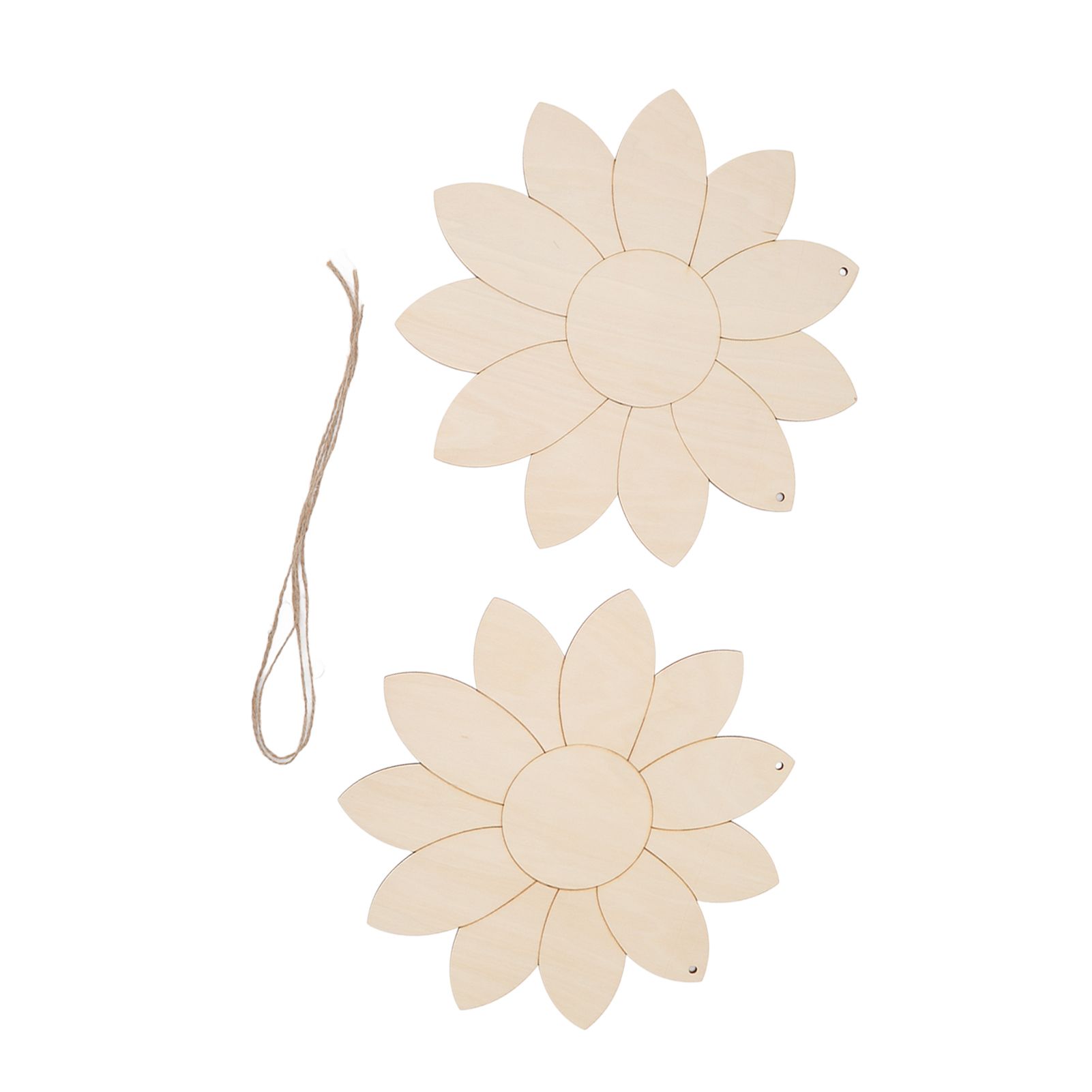 2pcs Wooden Flower Cutouts DIY Lotus Shape Unfinished Wooden Cutouts Home view 8
