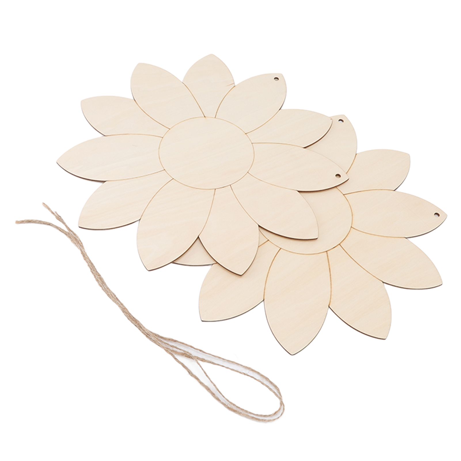 2pcs Wooden Flower Cutouts DIY Lotus Shape Unfinished Wooden Cutouts Home view 9