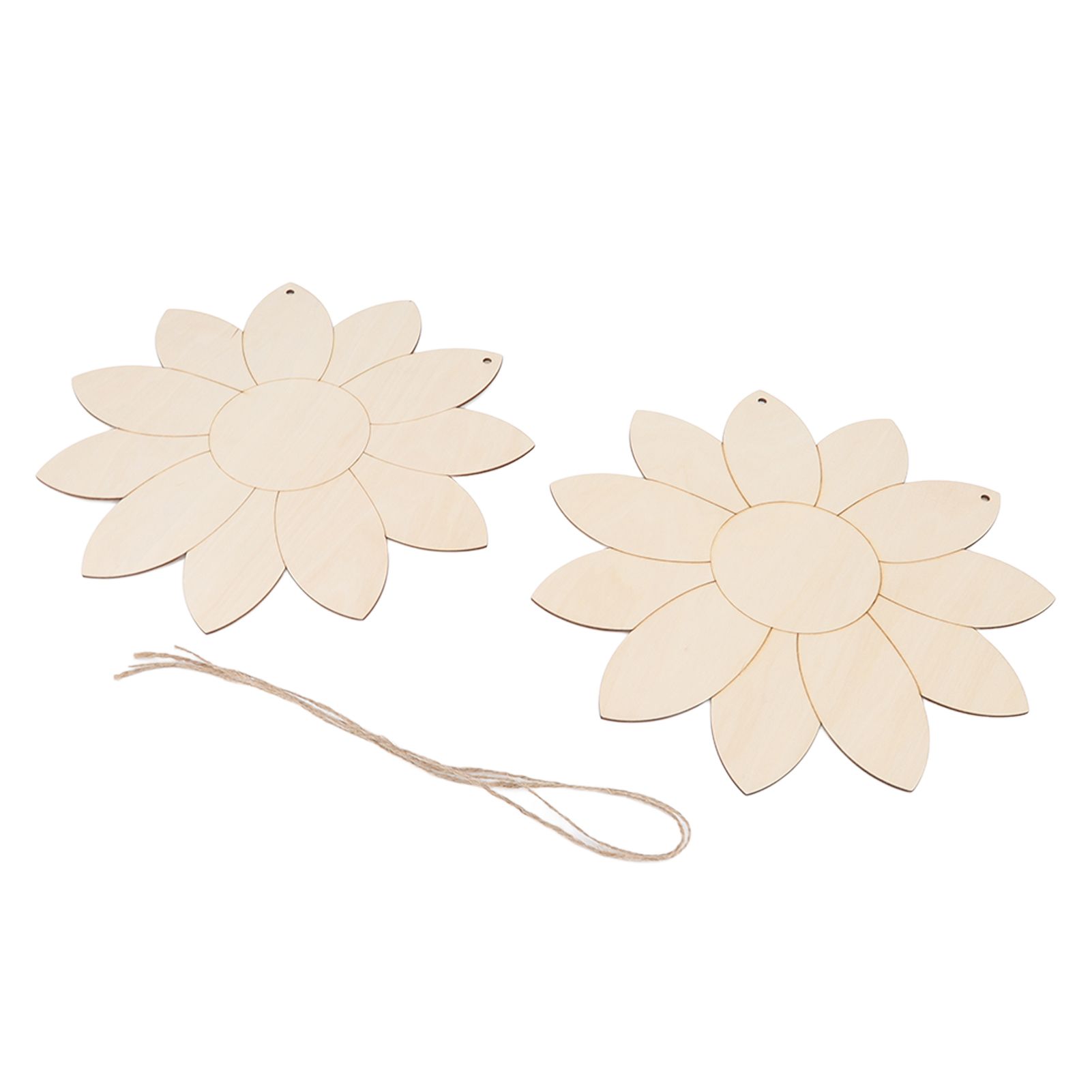 2pcs Wooden Flower Cutouts DIY Lotus Shape Unfinished Wooden Cutouts Home view 10