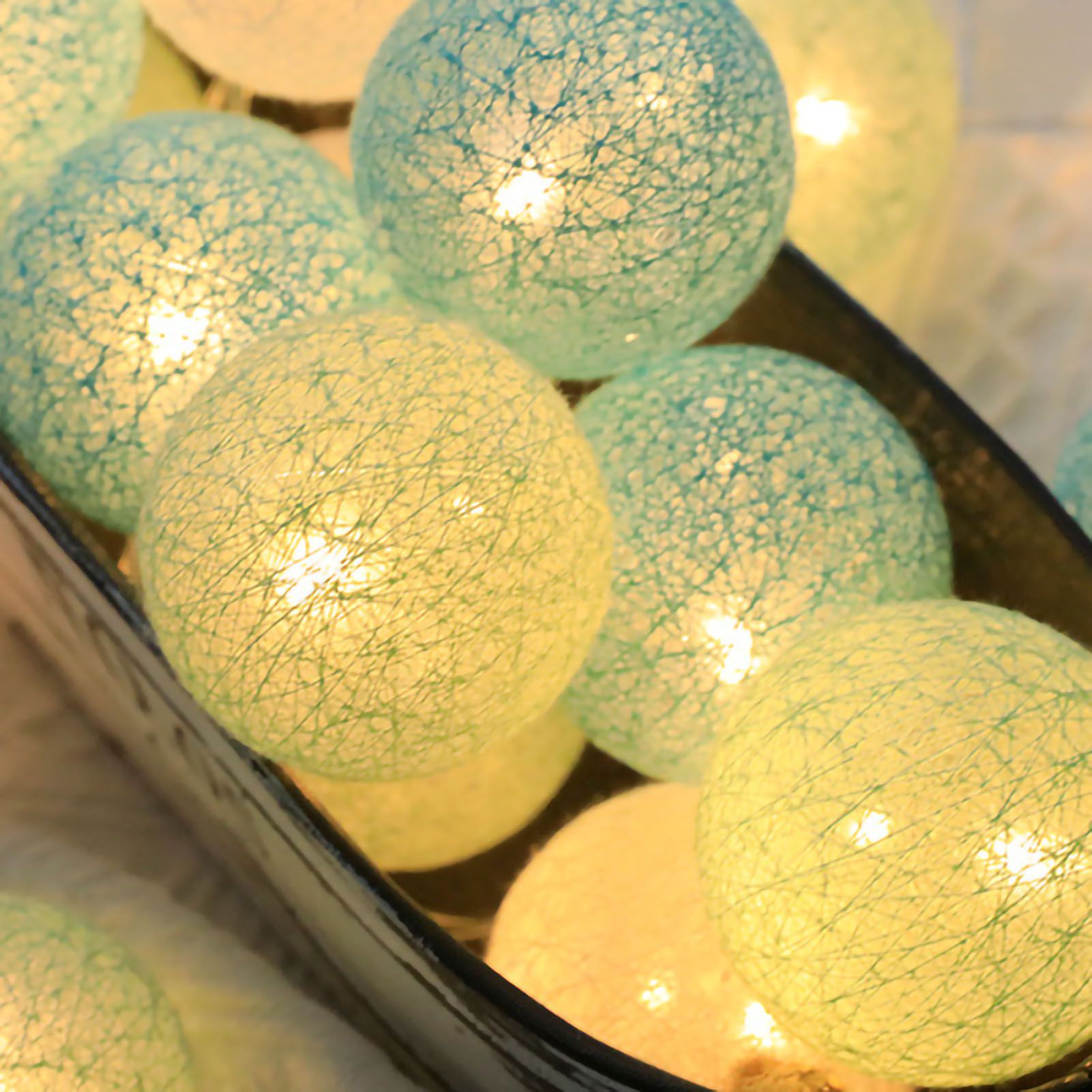 Coloured Lights LED Plastic Ball Christmas New Year Flashing String Light for view 2