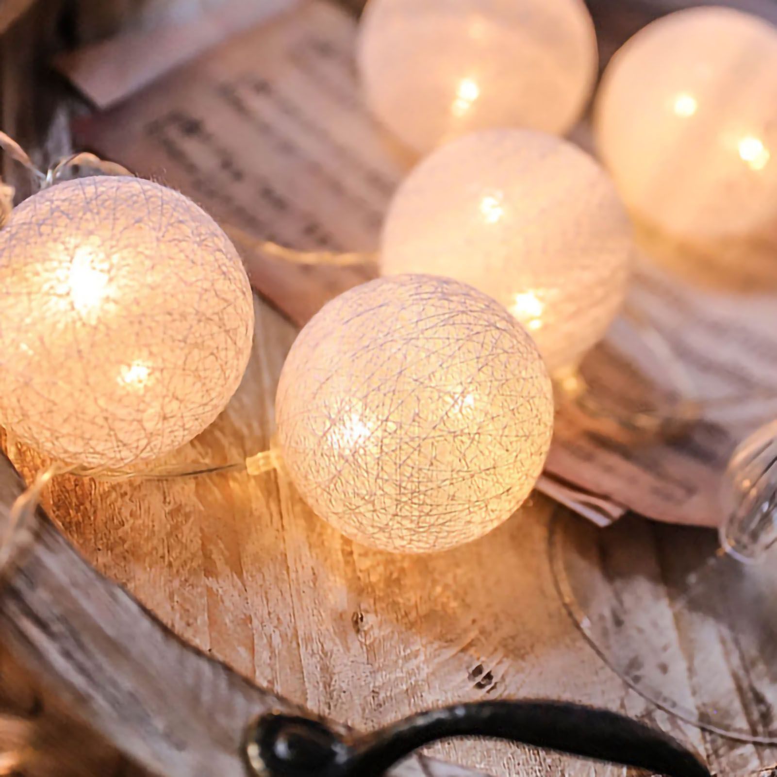 Coloured Lights LED Plastic Ball Christmas New Year Flashing String Light for view 2