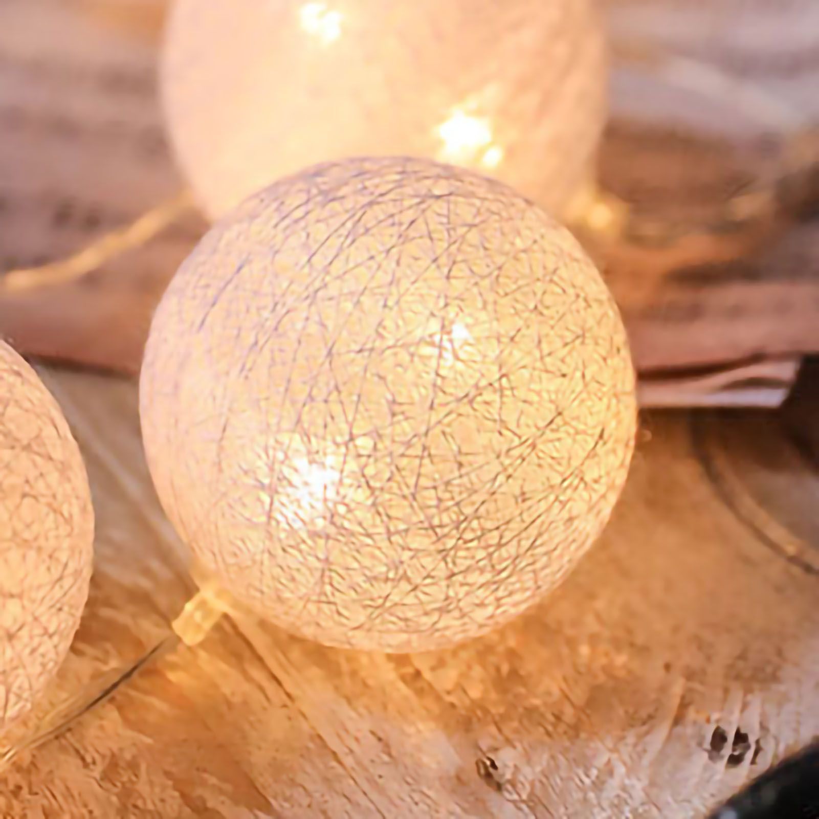 Coloured Lights LED Plastic Ball Christmas New Year Flashing String Light for view 5