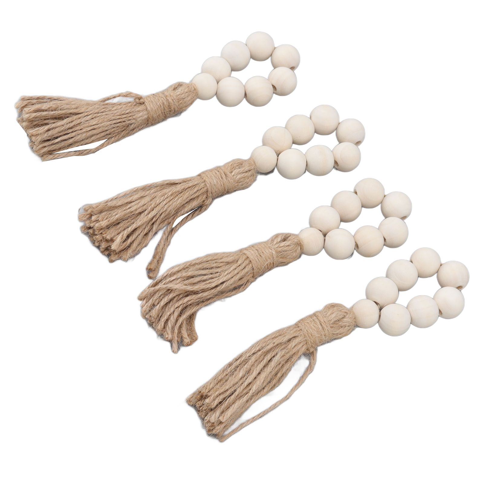Napkin Ring Decorative Elegant Wood Beads Table Napkin Holder with Tassels for view 9