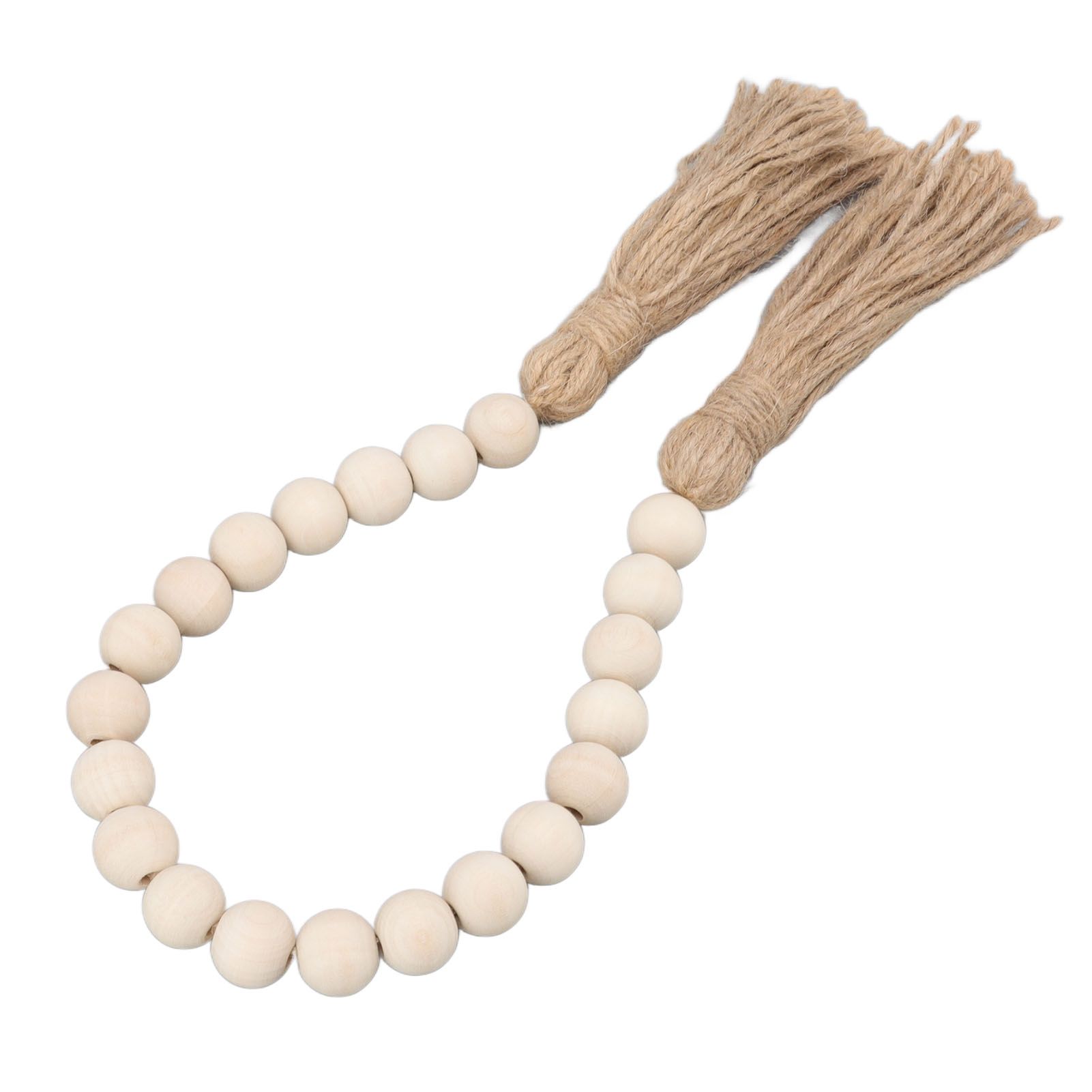 Natural Wood Bead Garland Hand Made Wall Hanging Bead Decoration with Tassels view 3