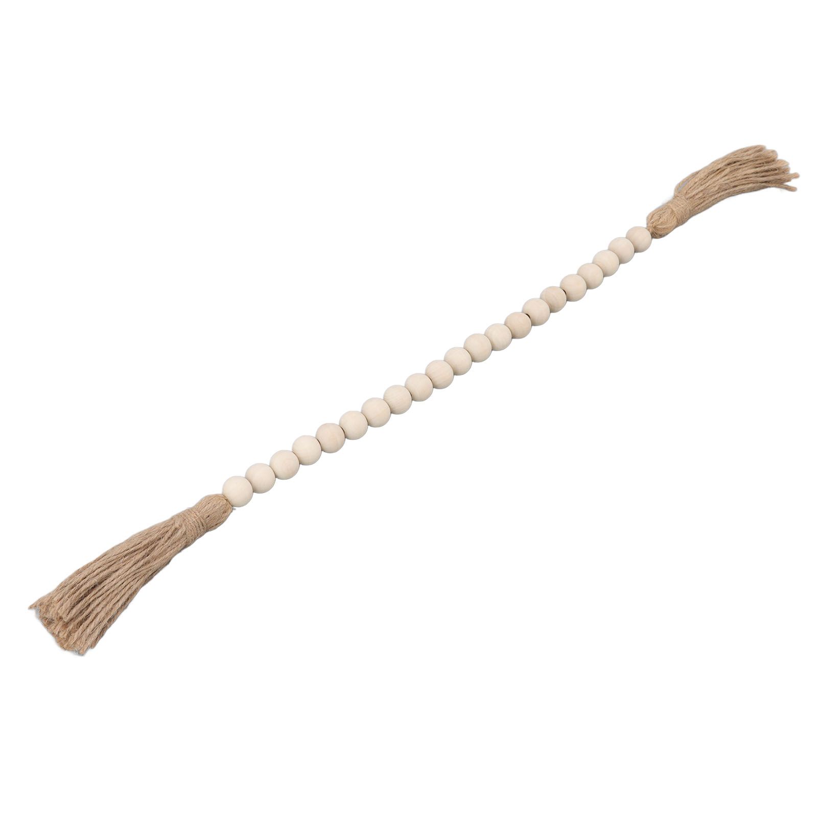 Natural Wood Bead Garland Hand Made Wall Hanging Bead Decoration with Tassels view 4