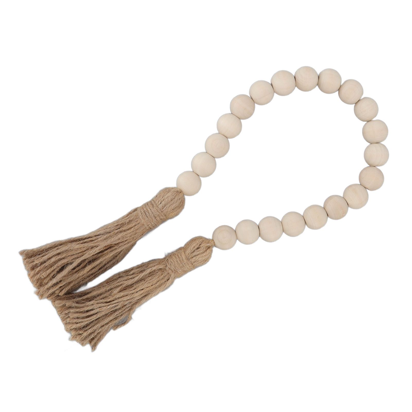 Natural Wood Bead Garland Hand Made Wall Hanging Bead Decoration with Tassels view 8