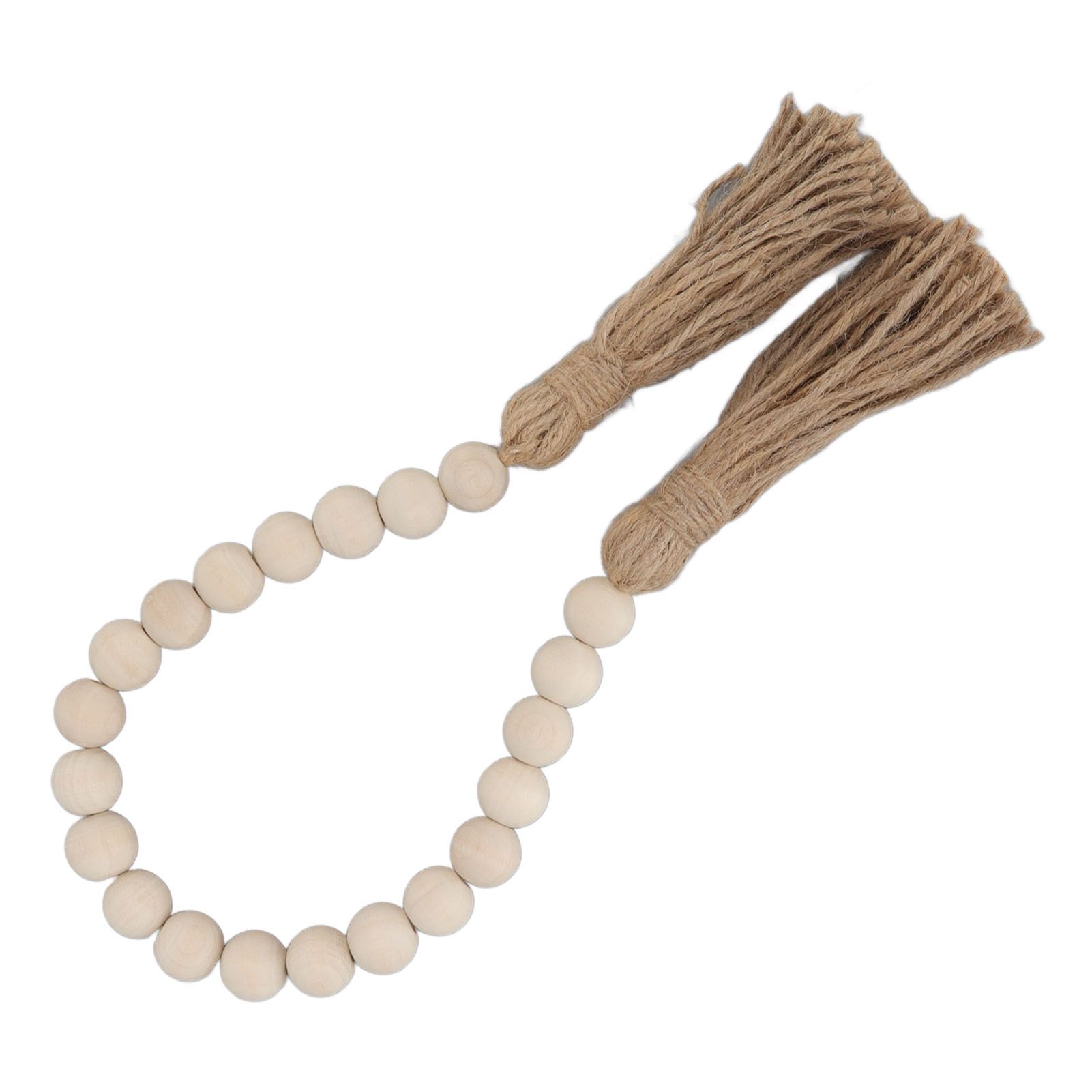 Natural Wood Bead Garland Hand Made Wall Hanging Bead Decoration with Tassels view 9
