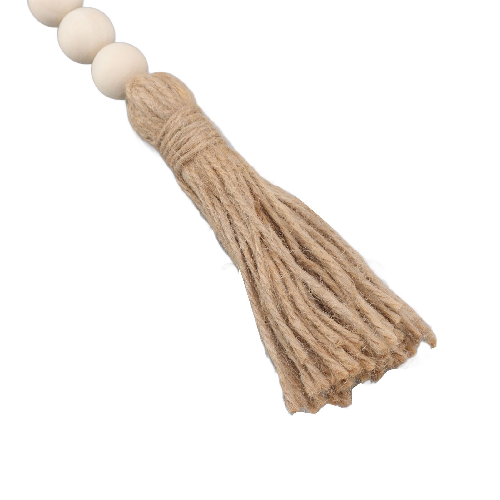 Natural Wood Bead Garland Hand Made Wall Hanging Bead Decoration with Tassels view 13