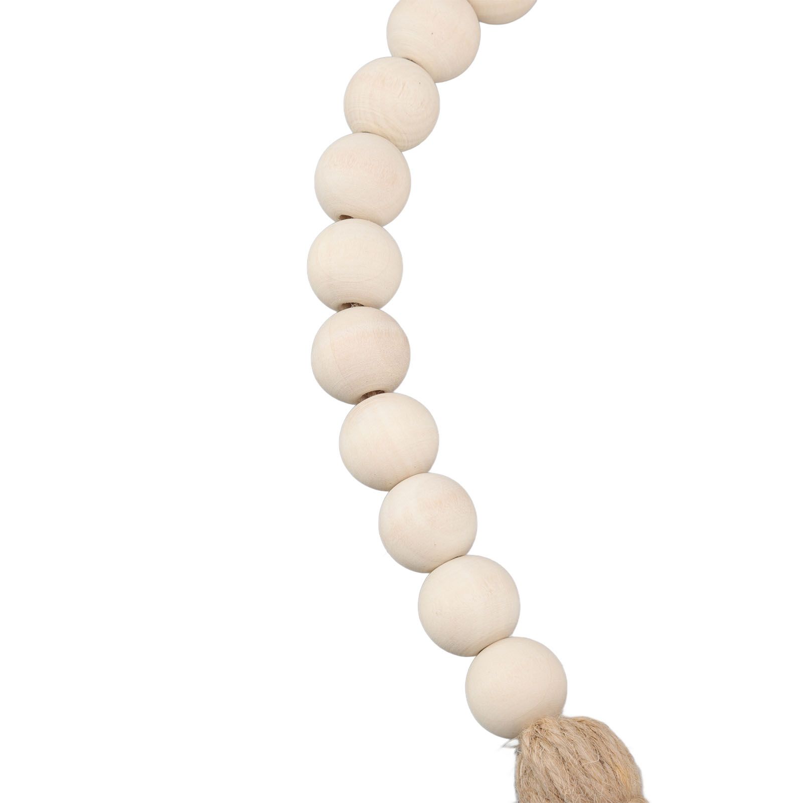 Natural Wood Bead Garland Hand Made Wall Hanging Bead Decoration with Tassels view 14
