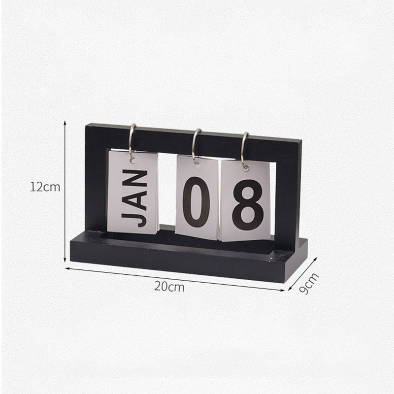 Wooden Desk Calendar Flip Chart Page Turning Calendar Reusable Home Calendar view 3