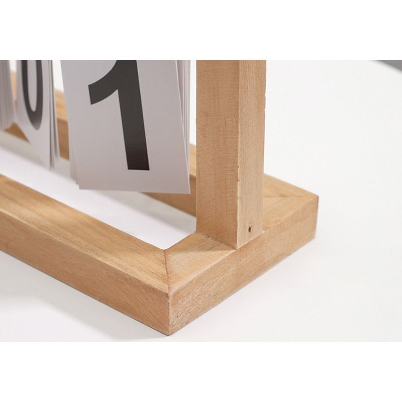 Wooden Desk Calendar Flip Chart Page Turning Calendar Reusable Home Calendar view 7